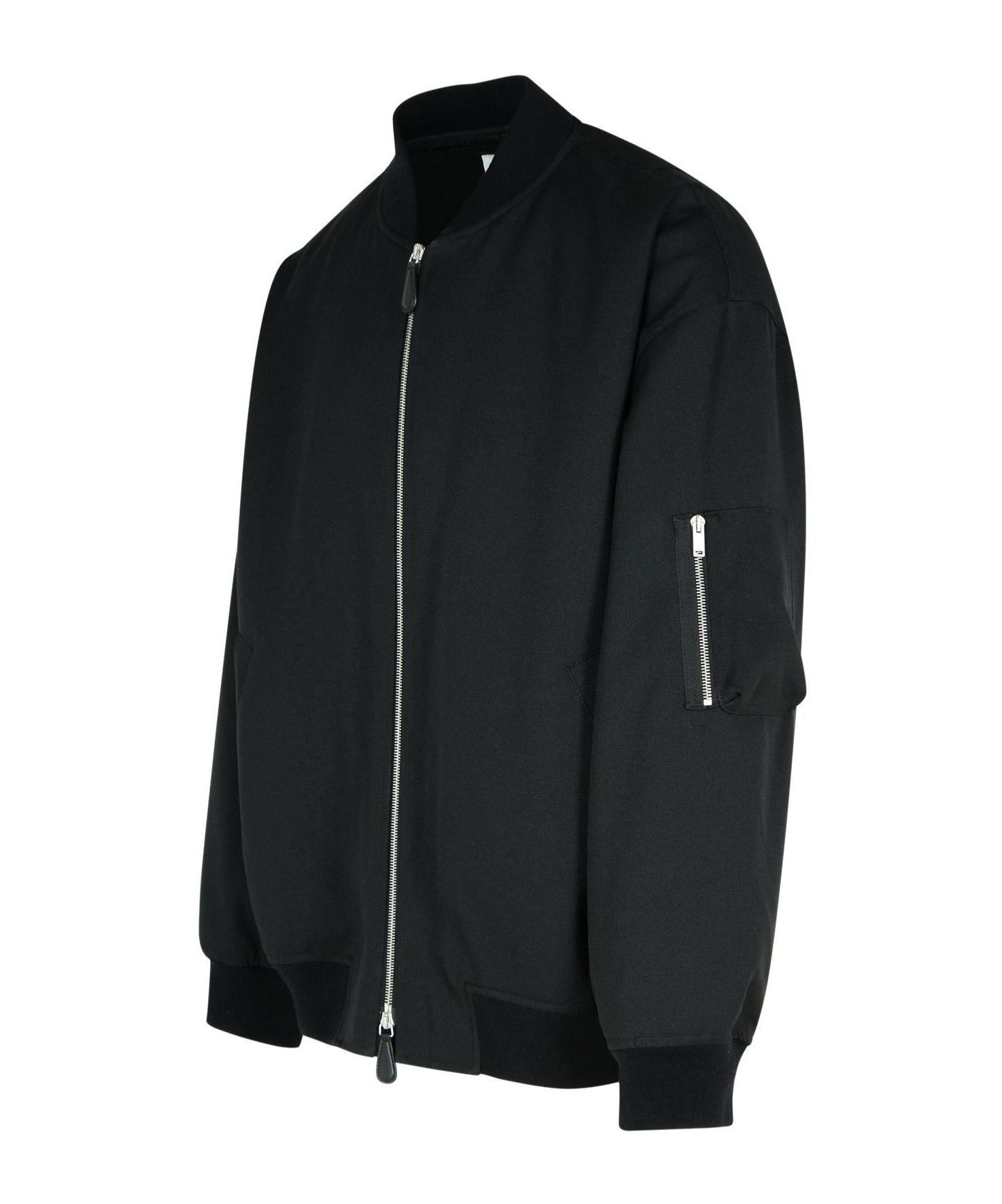 Jil Sander Black Zipped Bomber Jacket In Black