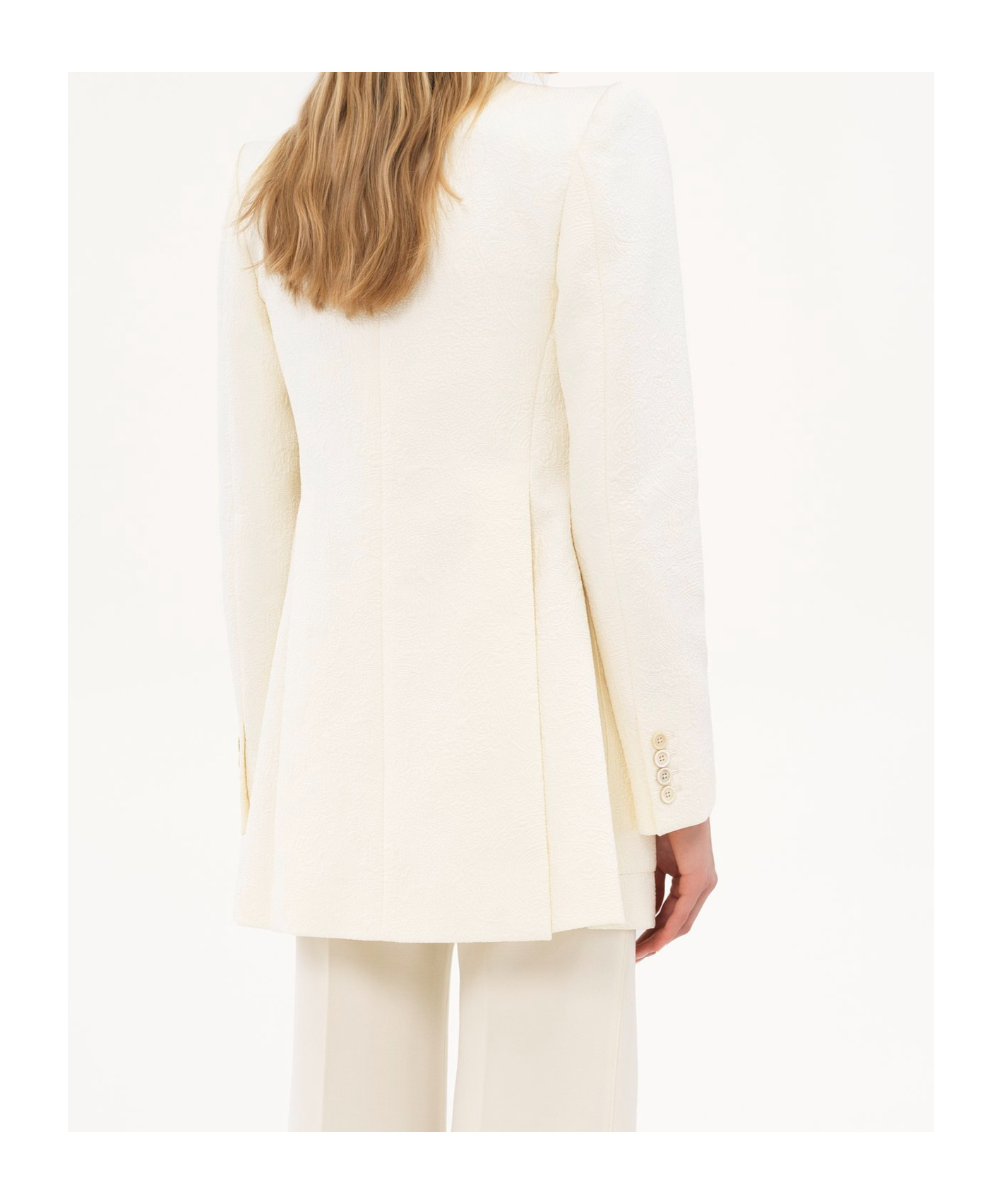 Shop Chloé Double-breasted Blazer In Coconut Milk