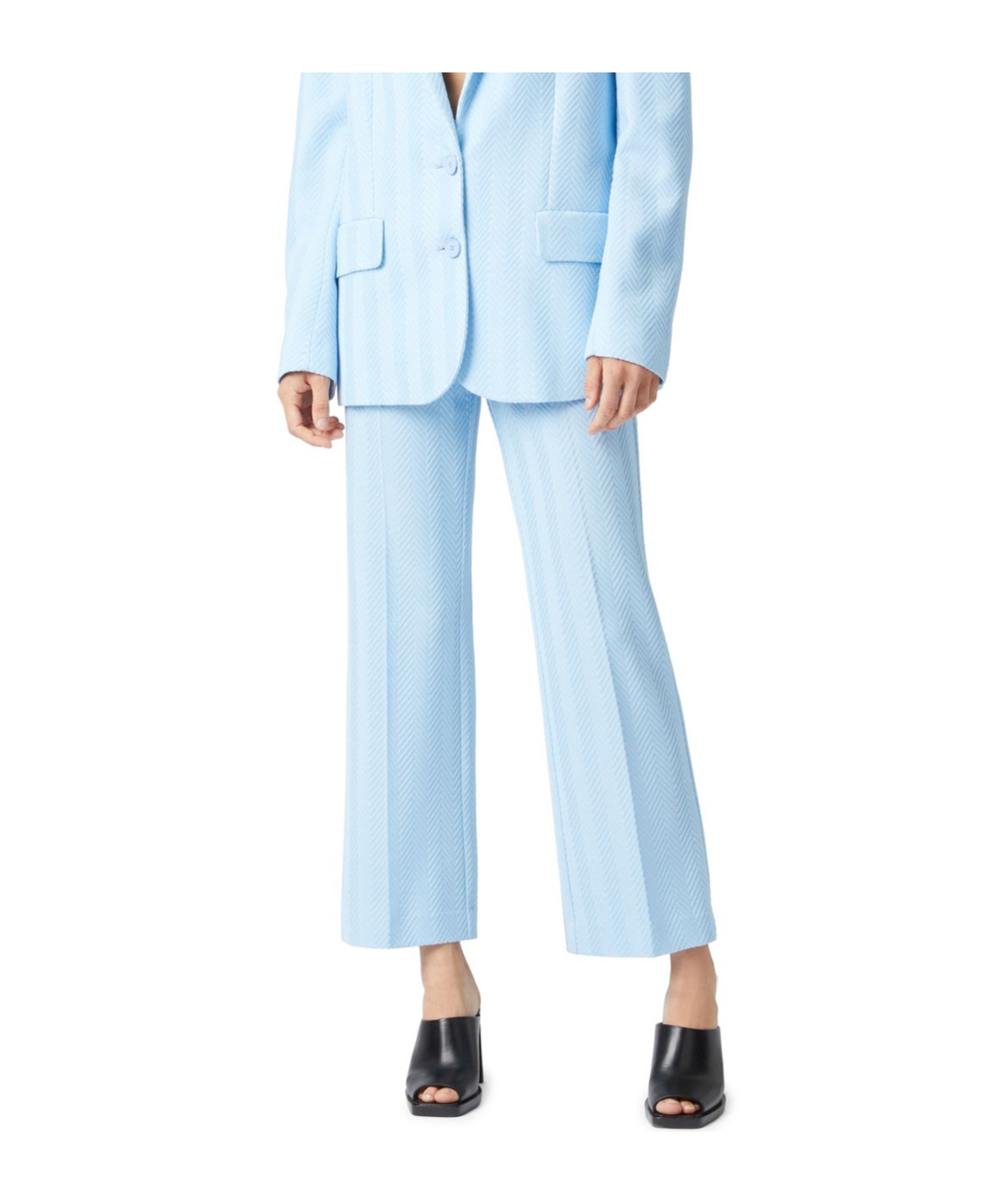 Missoni Zigzag Pattern Track Pants In Light Blue
