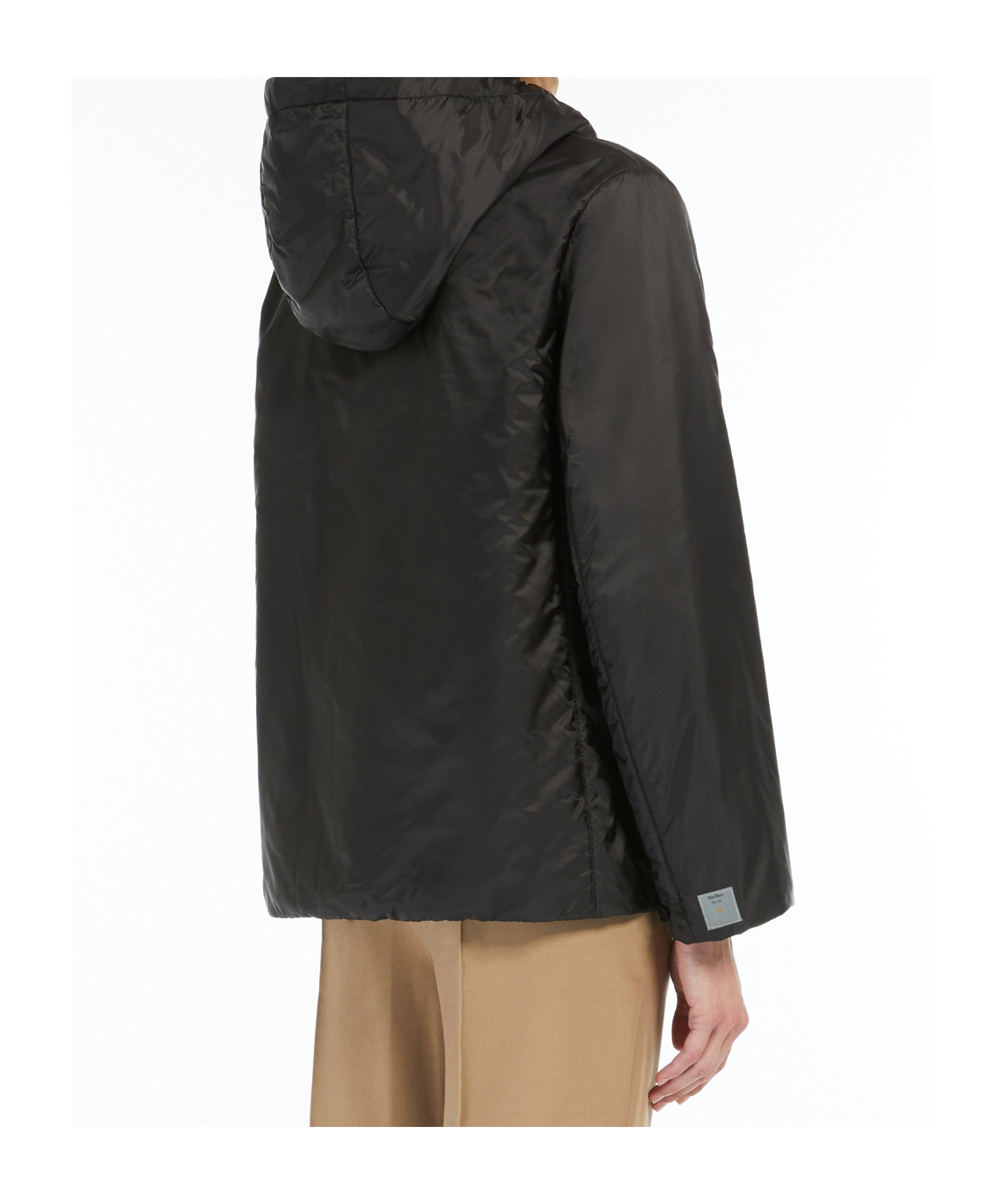 Max Mara Black Jacket With Oversized Silhouette And Drawstring Hood In Black