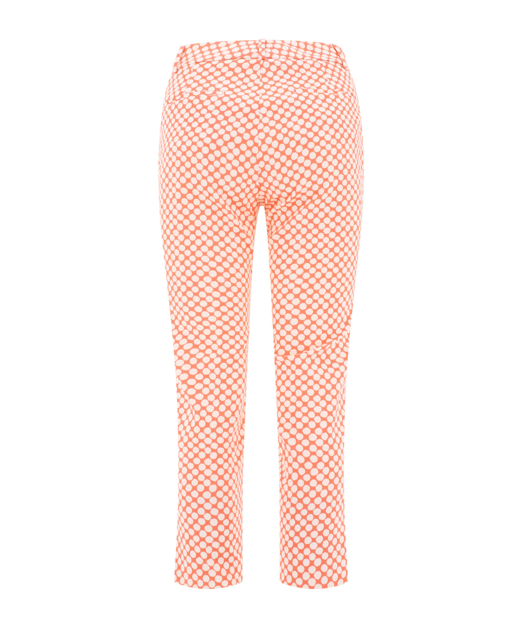 Peserico Cropped Trousers With Playful Polka-dot Pattern In Pink