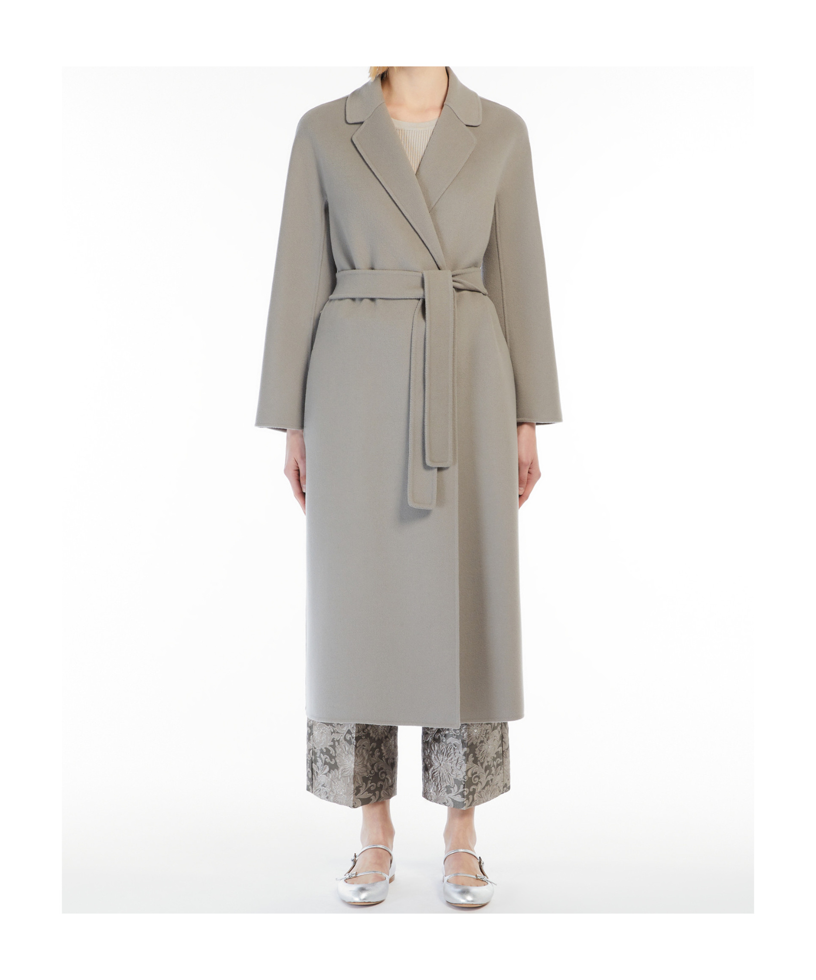 Max Mara Long-sleeved Coat In Gray