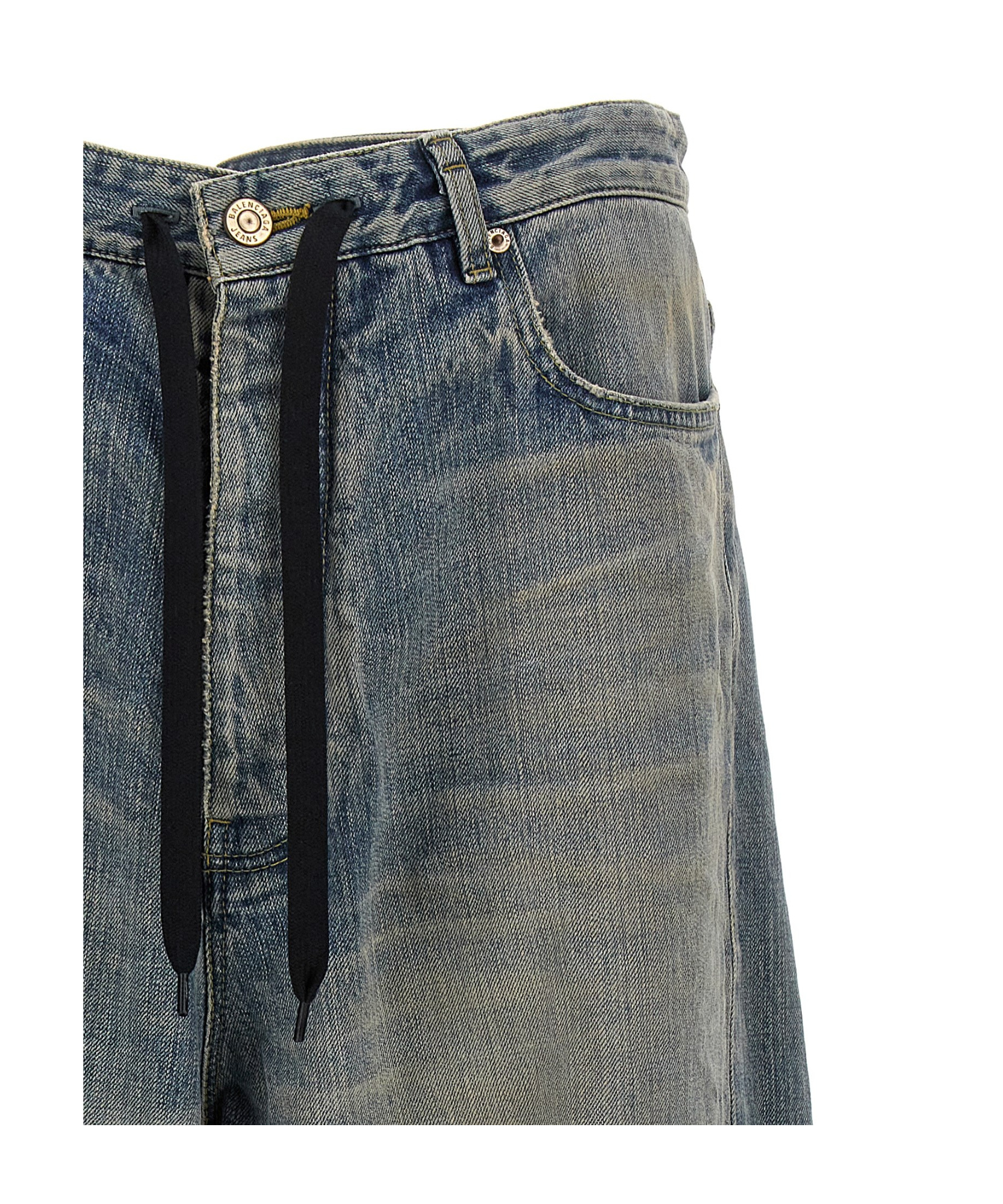 Balenciaga Twisted Wide-leg Jeans In Gray