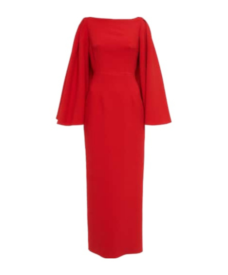 Emilia Wickstead Niesha Crêpe Midi Dress In Red