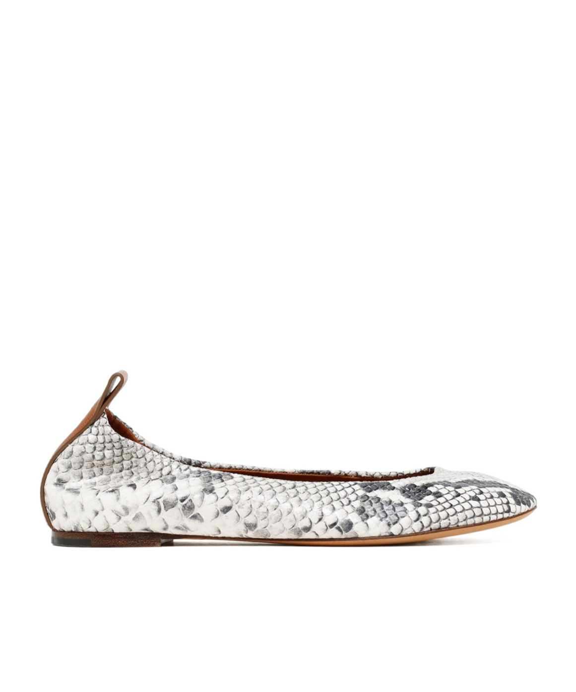 Lanvin Embossed Ballet Flats In White
