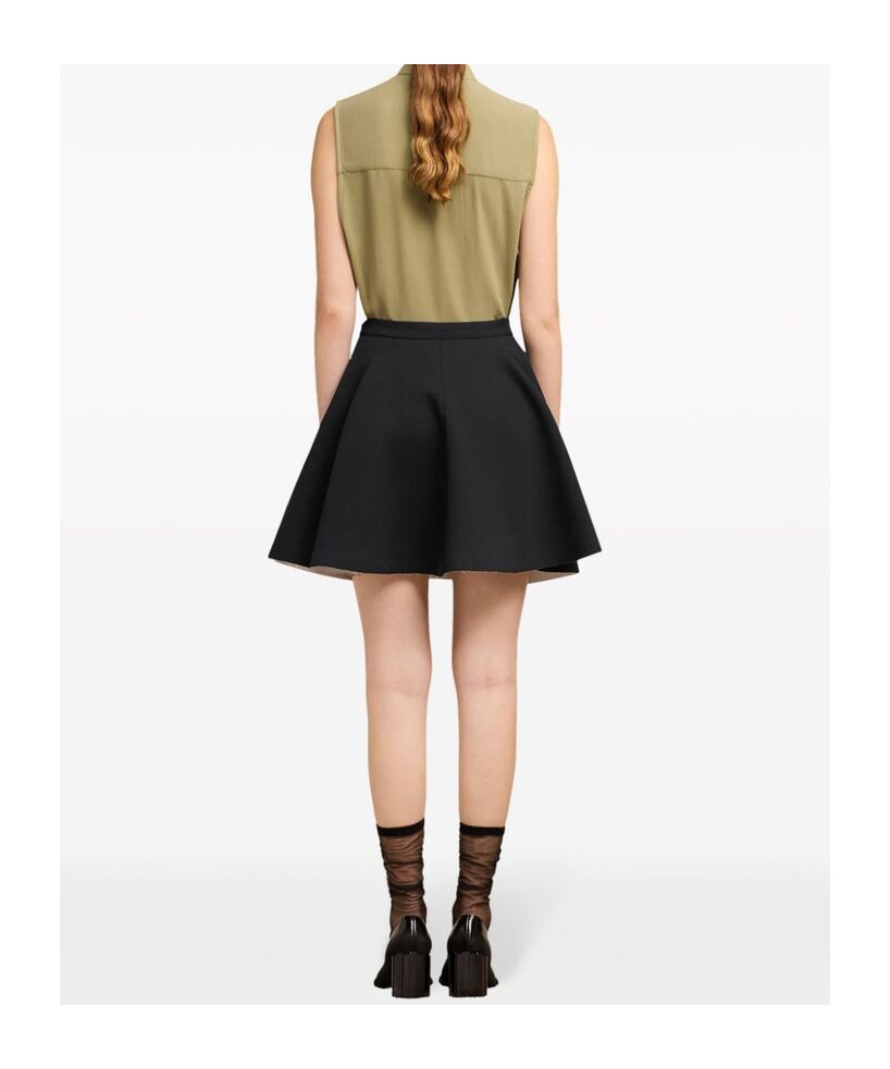 Ami Alexandre Mattiussi Virgin Wool Skater Mini Skirt In Black