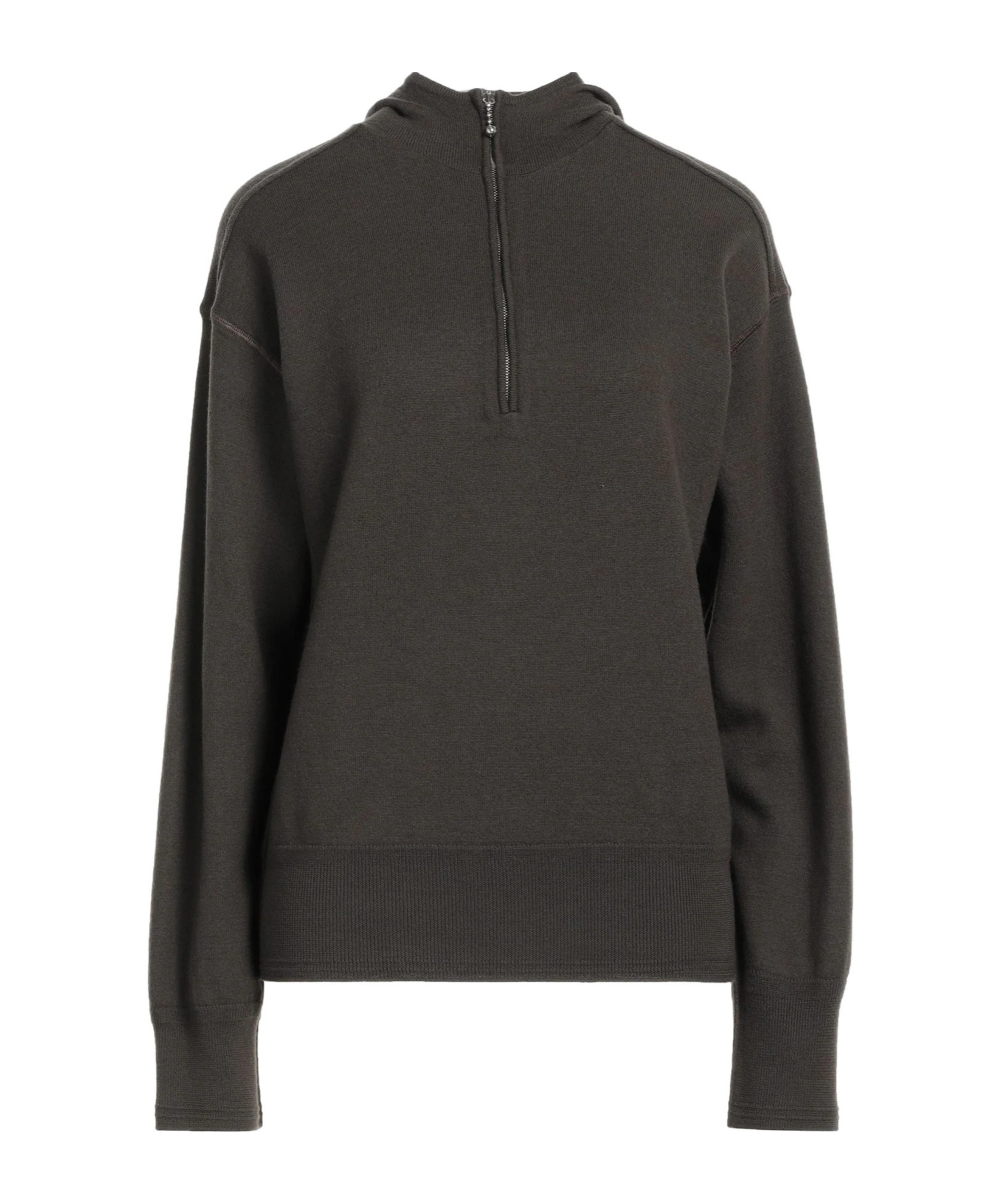 Burberry Solid-color Hooded Knit Jacket In Brown