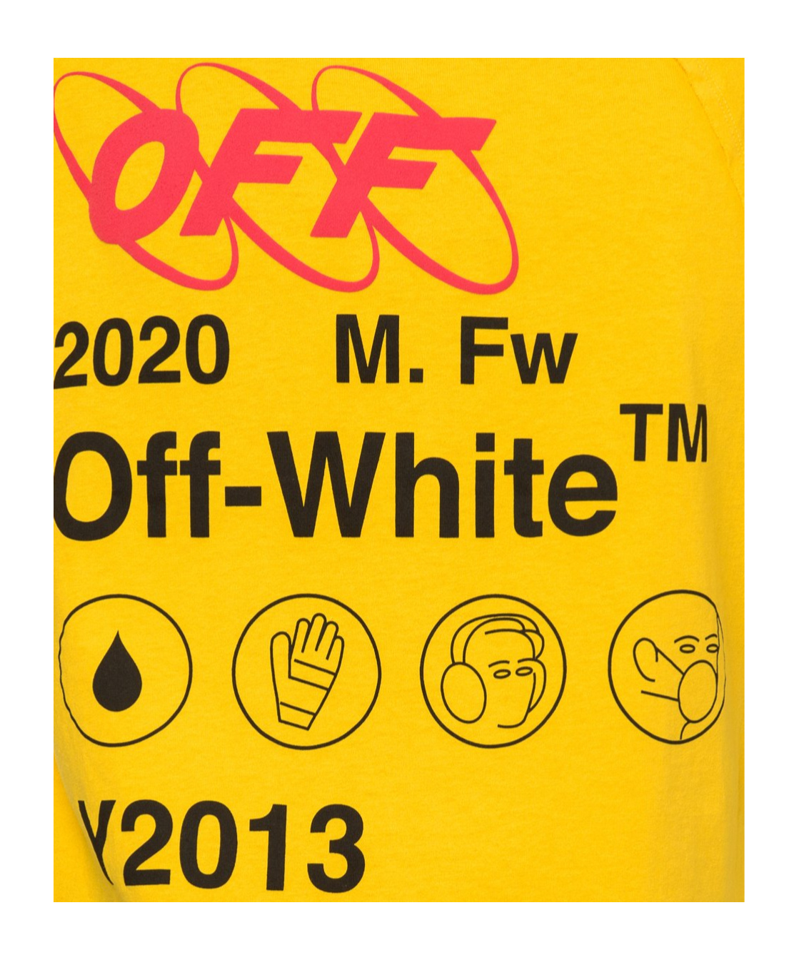 Off-white Fw19 Industrial Y013 Recon Short-sleeve Tee Men Yellow In Orange