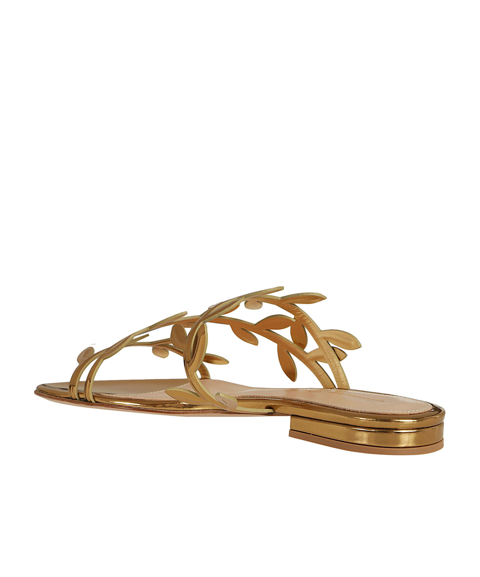 Gianvito Rossi Flavia Metallic Leather Flats In Brown