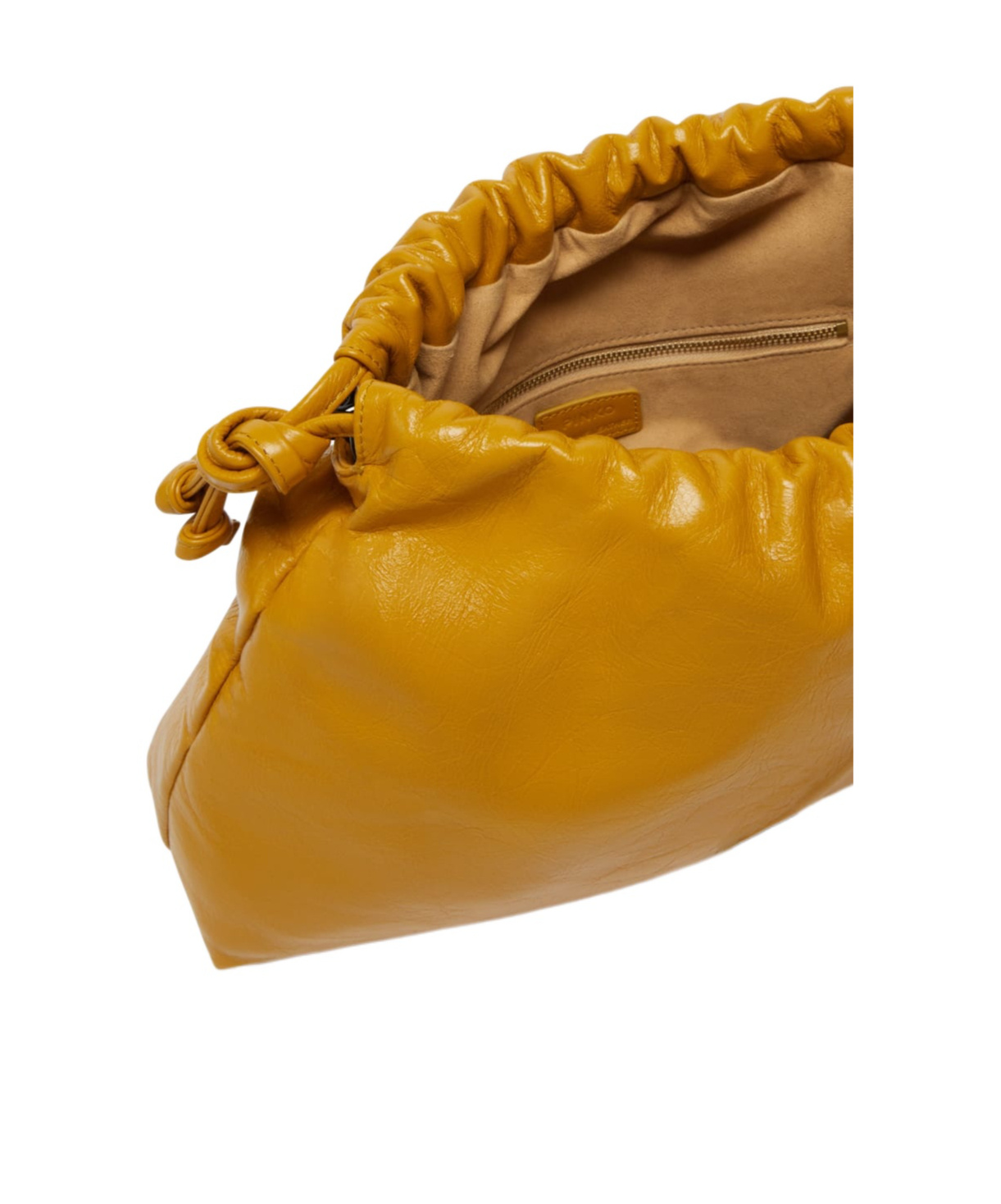 Pinko Sac Porté Épaule À Fine Bandoulière Chaîne En Cuir Naplak In Orange