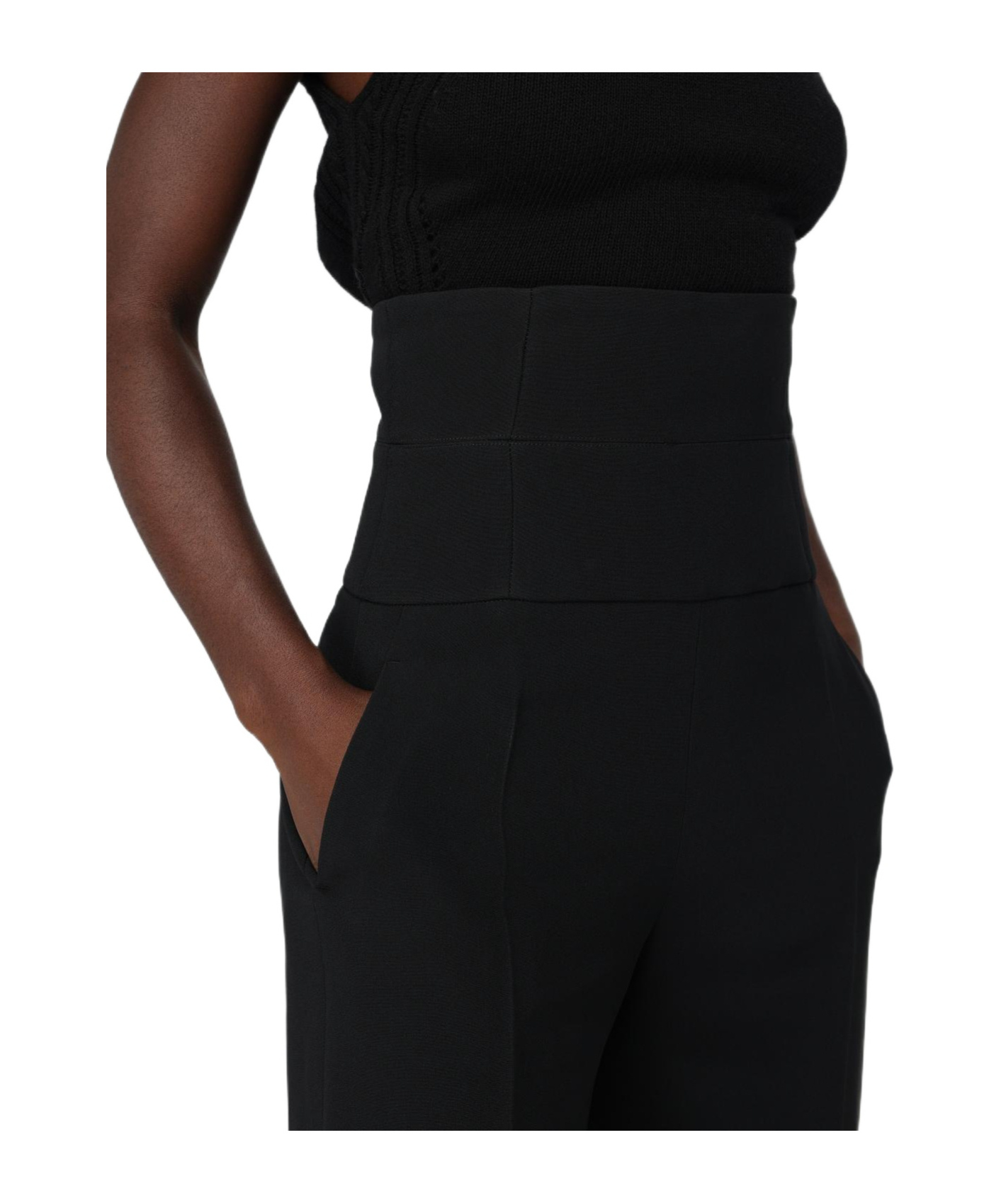 Ermanno Scervino High-waisted Casual Pants In Black