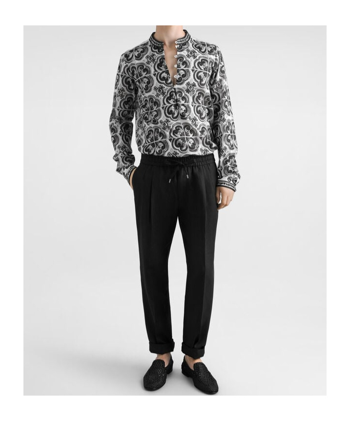 Dolce & Gabbana Drawstring Elastic Waist Casual Pants In Black