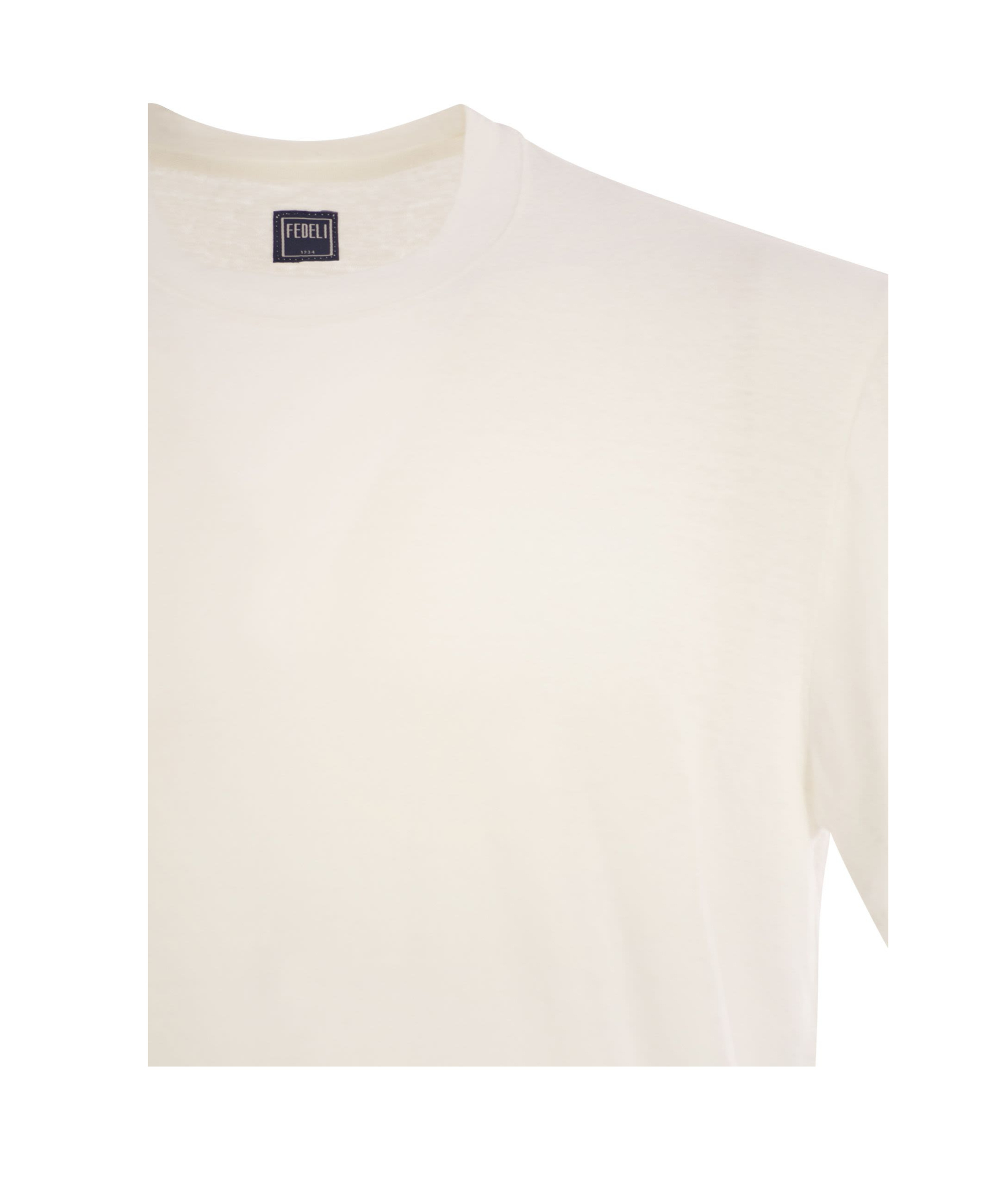 Fedeli Linen T-shirt In White