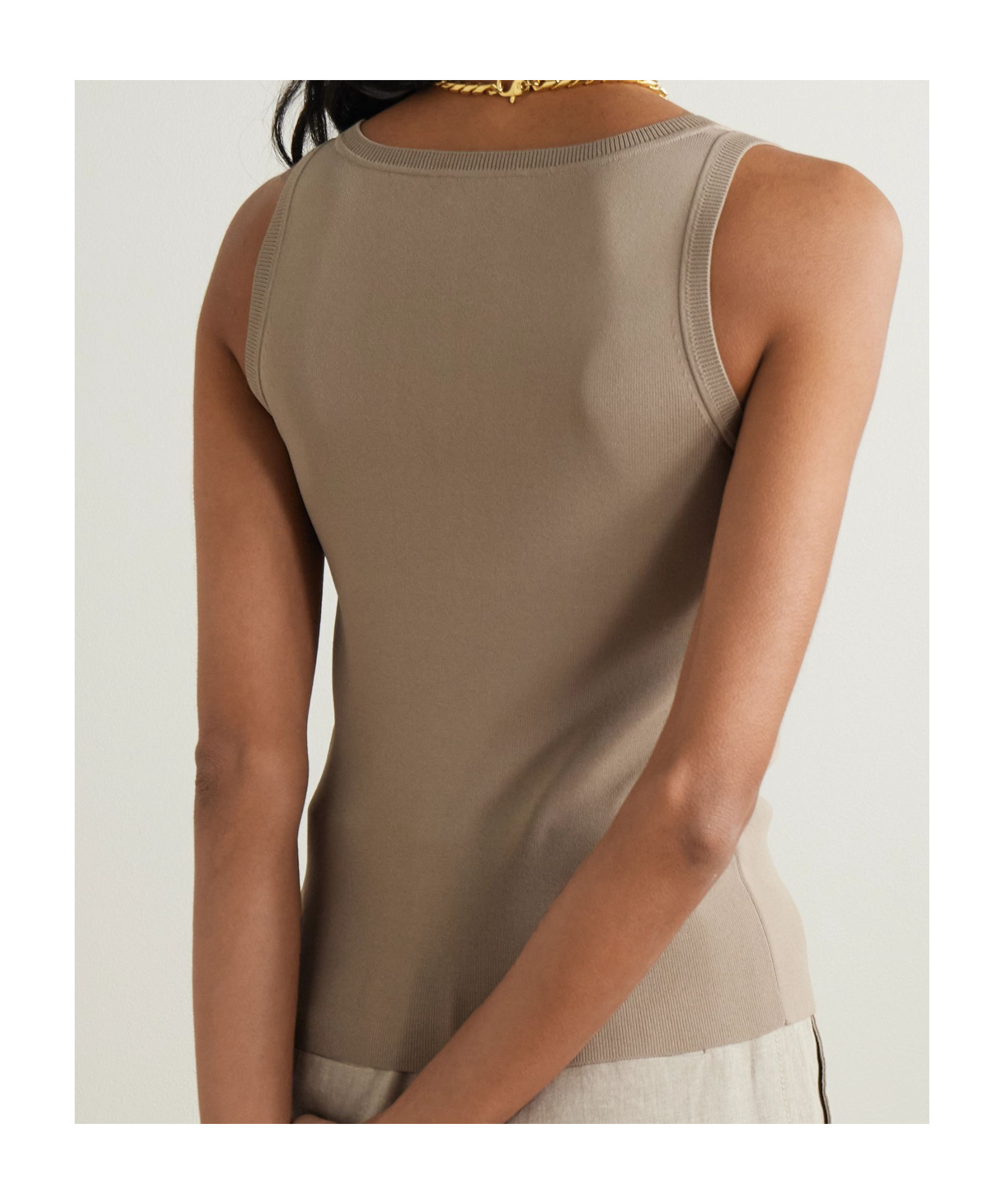 Shop Max Mara Sleeveless Vest In Nude