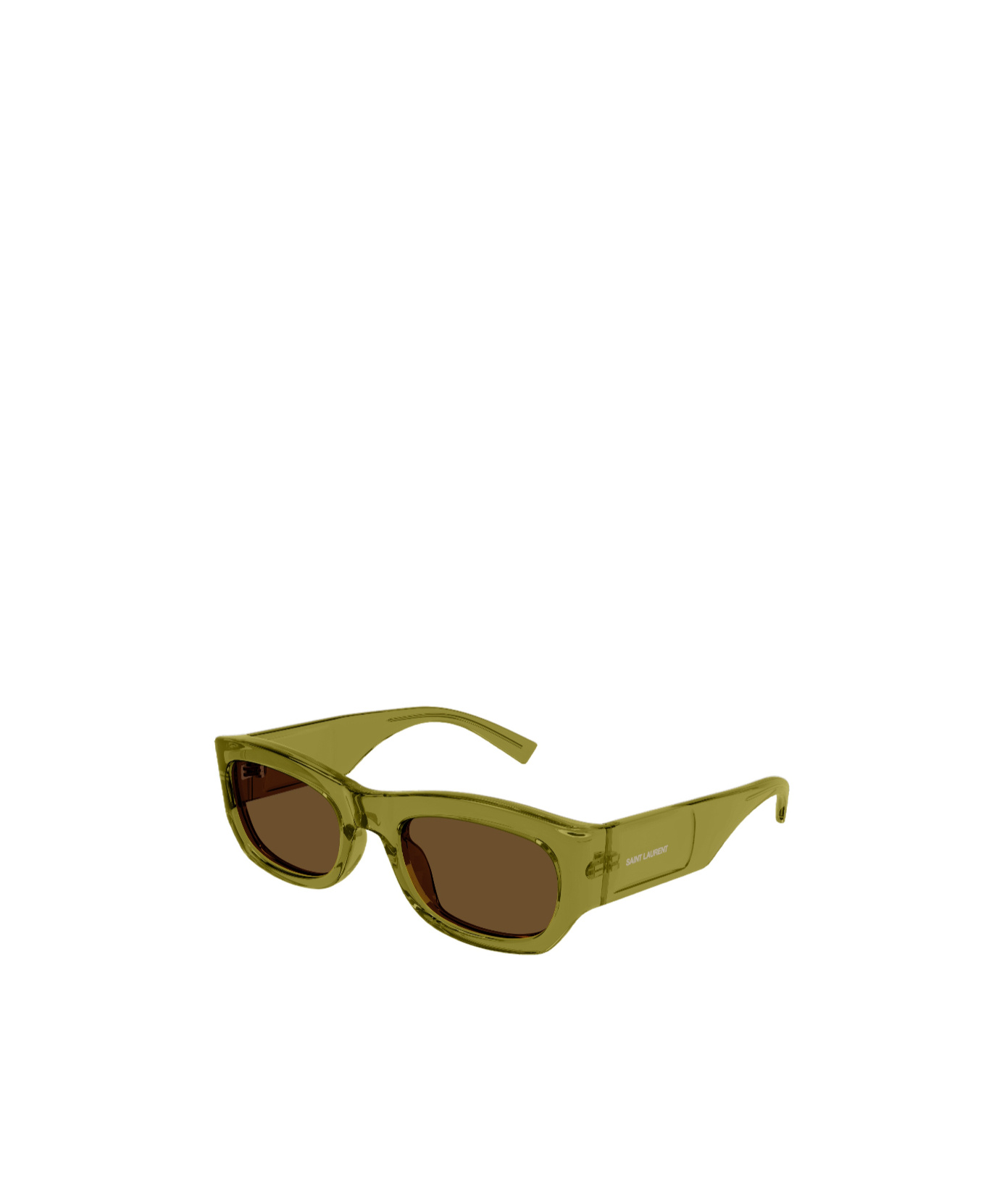 Saint Laurent Logo Sunglasses In Green