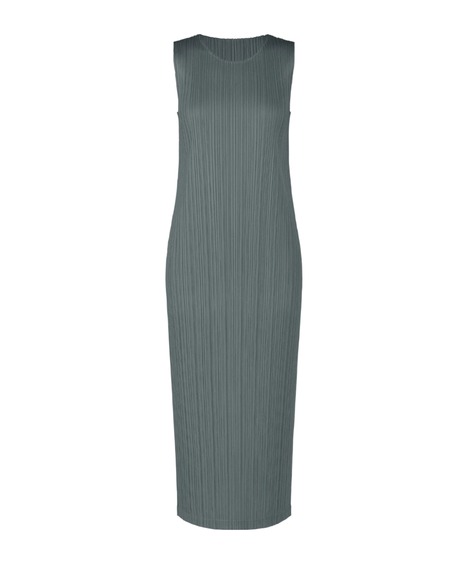 Issey Miyake Pleated Midi Dress In Blue