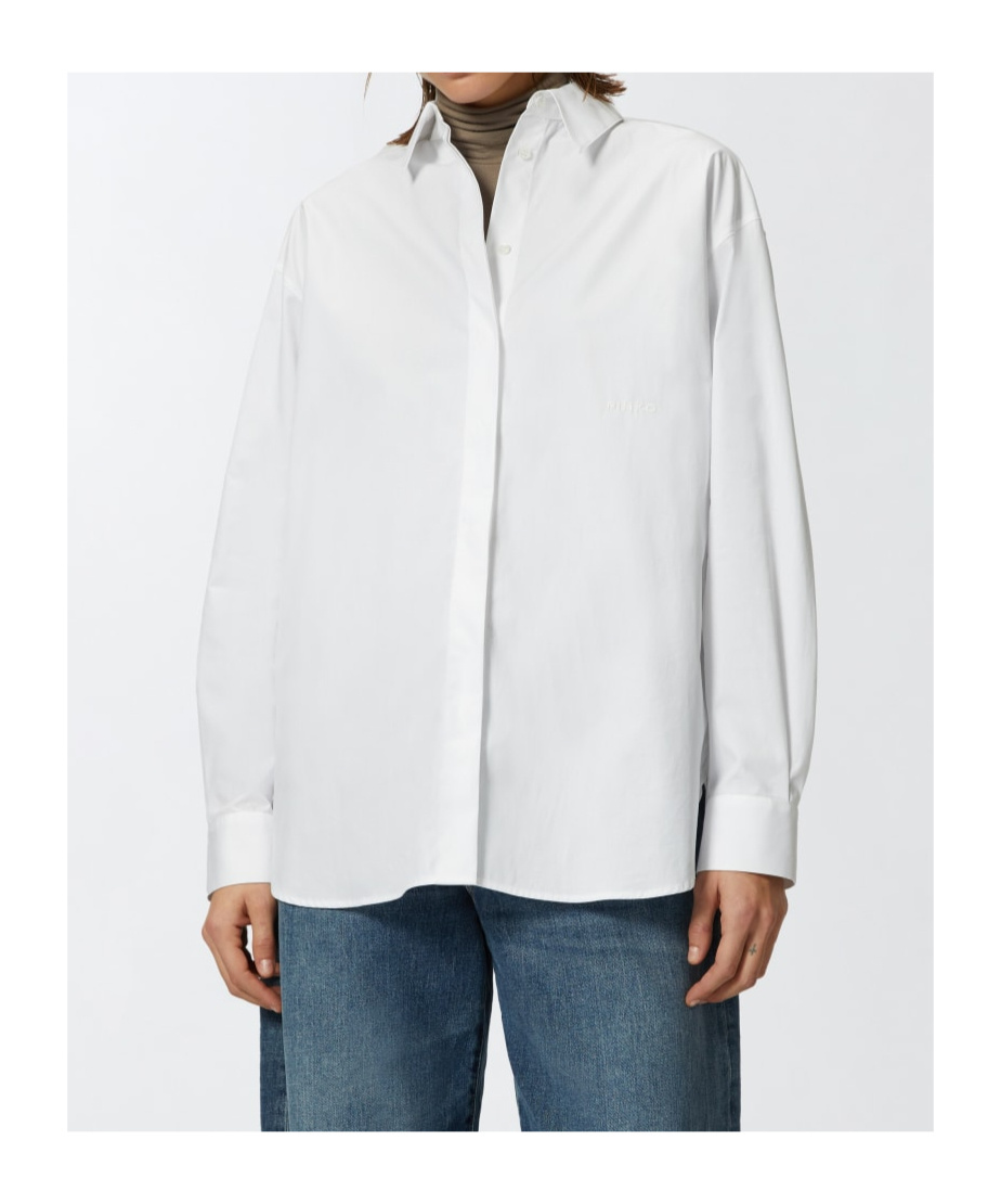Pinko Oversize Poplin Shirt In White
