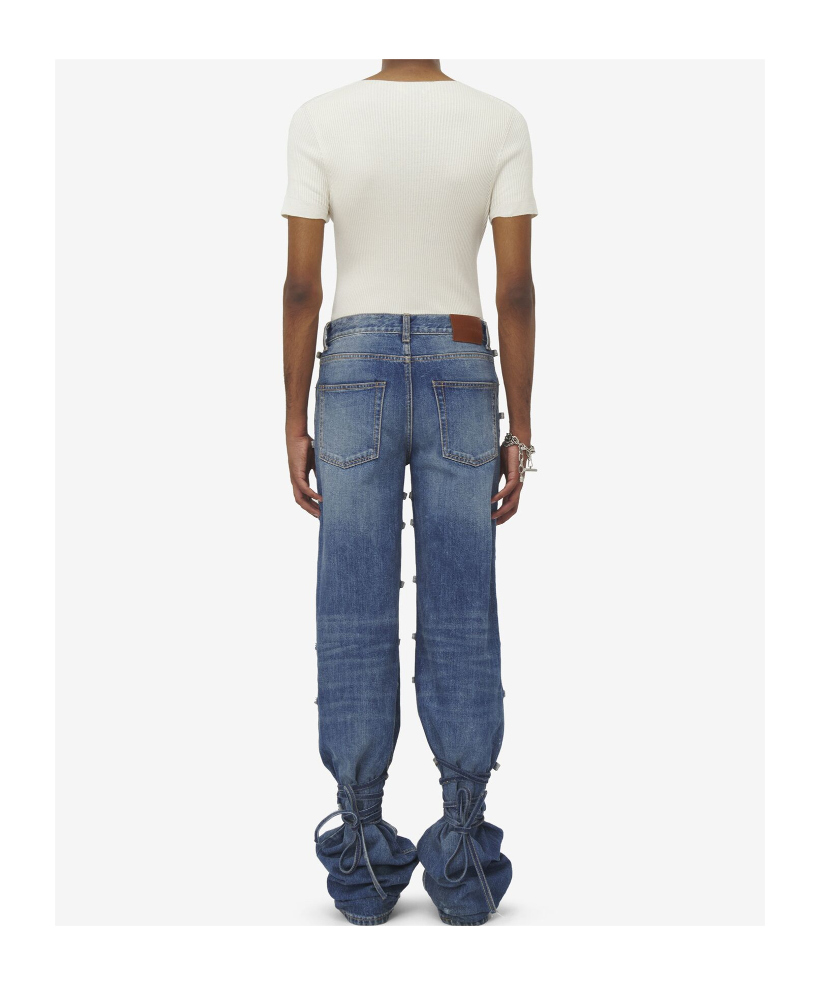 Alexander Mcqueen Strap-up Jeans In Blue