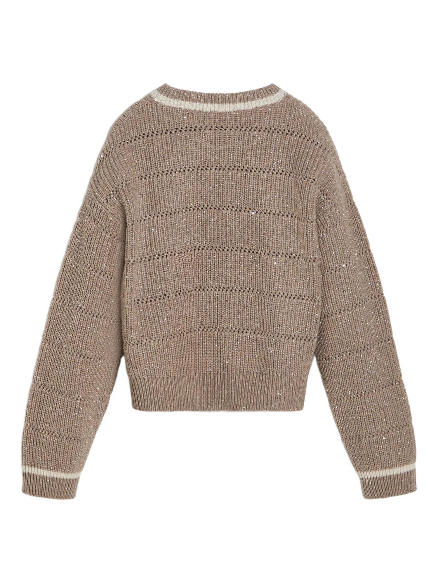 Brunello Cucinelli Sequin-embellished Zip-front Cardigan In Brown
