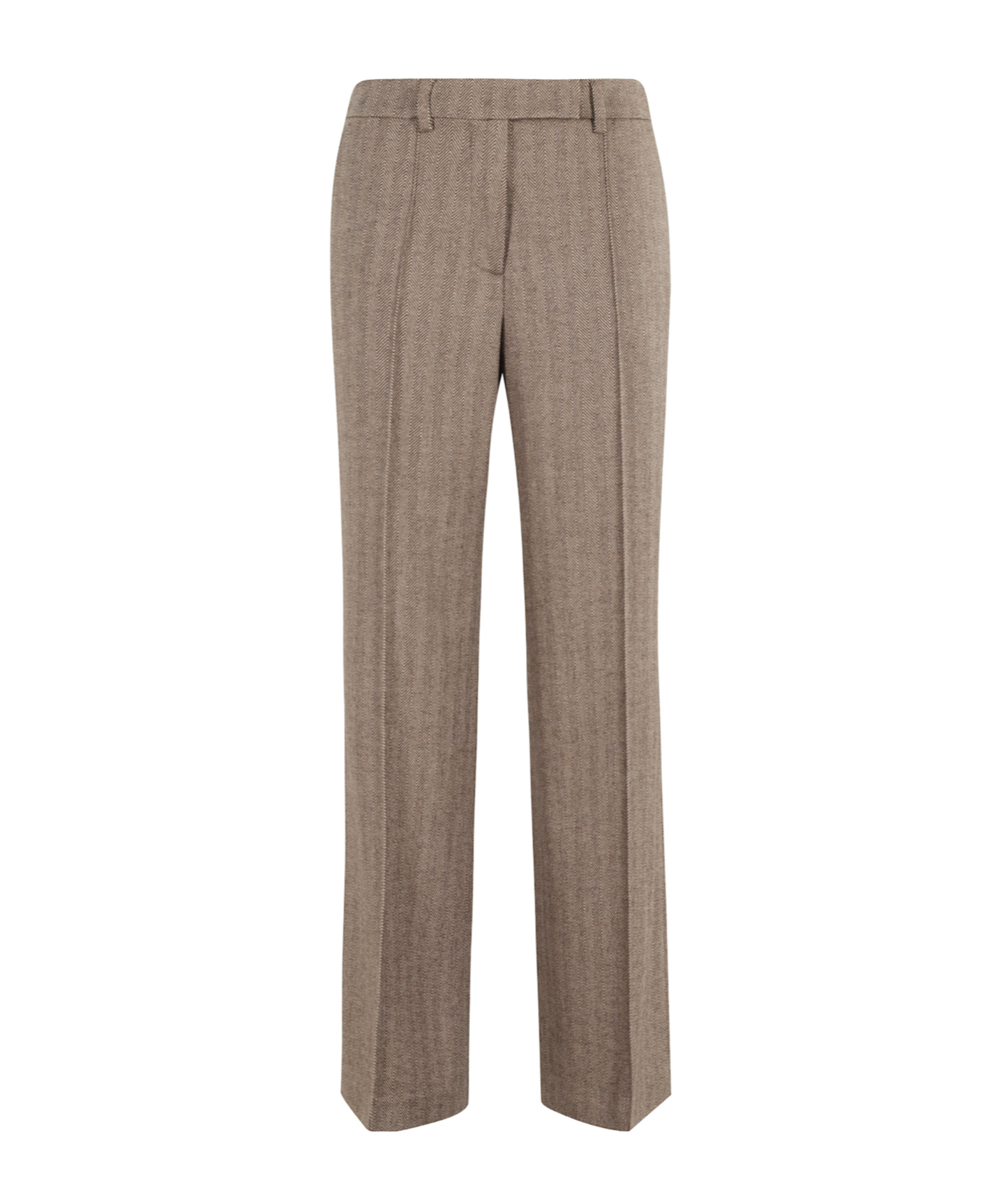Seventy Herringbone Tailored Trousers In Brown
