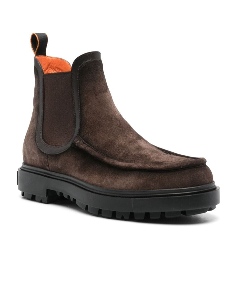 Santoni Premium Men's Leather Boots In Black