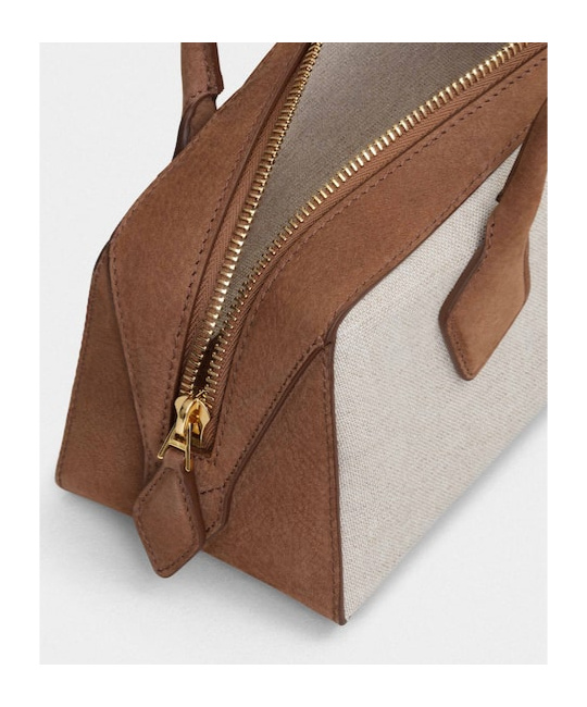 Alaïa Le Teckel Medium Bag In Canvas And Nubuck