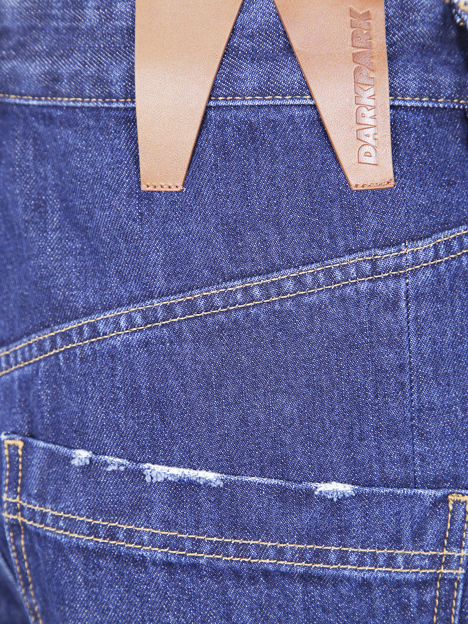 Darkpark Wide Leg Denim Trousers With Belt Loops In Blue
