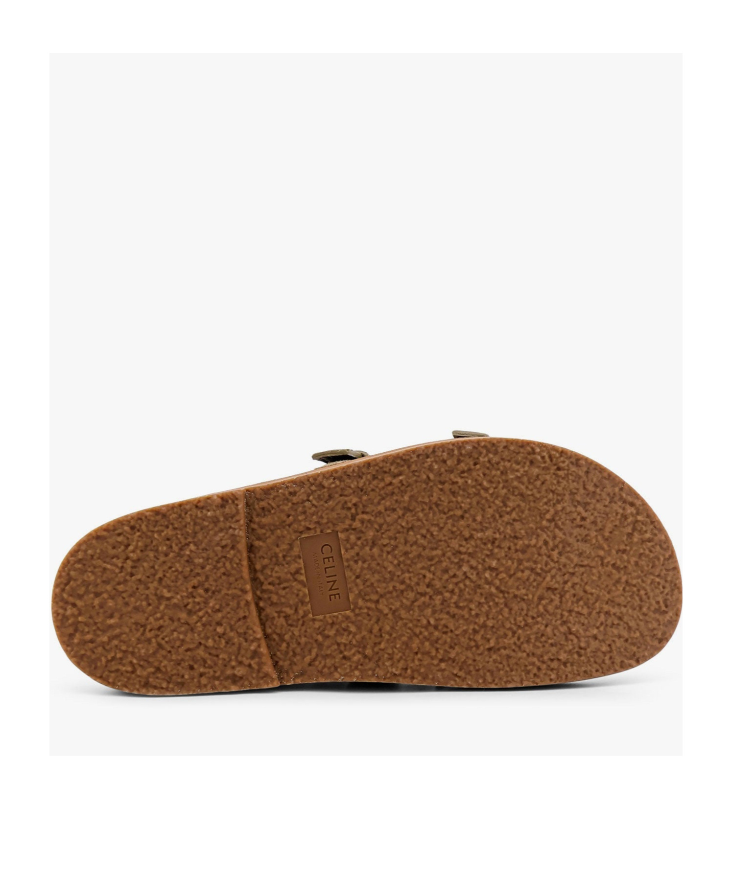 Celine Tippi Triomphe Suede Sandal In Brown