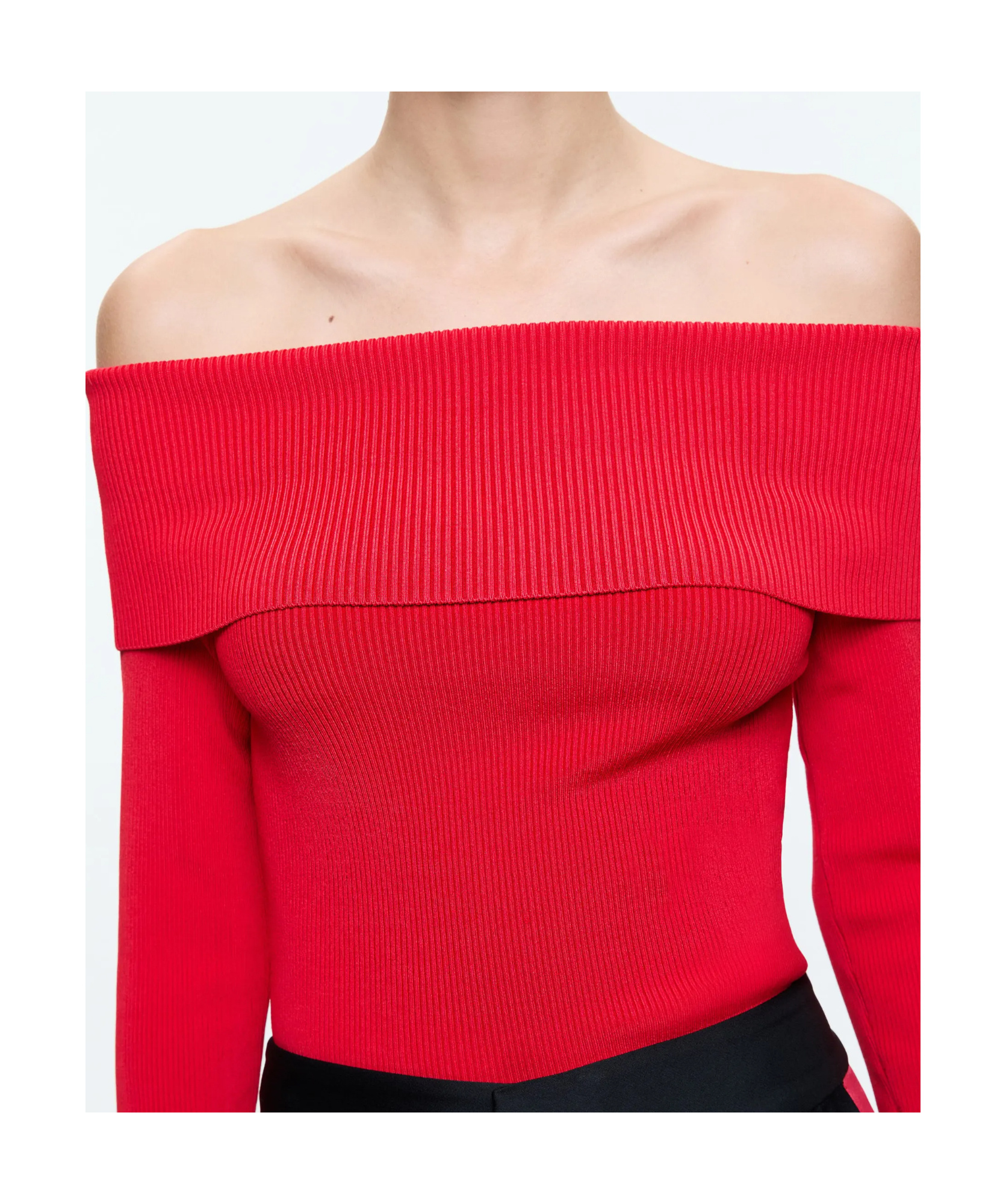 Alice And Olivia Strapless Knitted Top In Ruby Colour