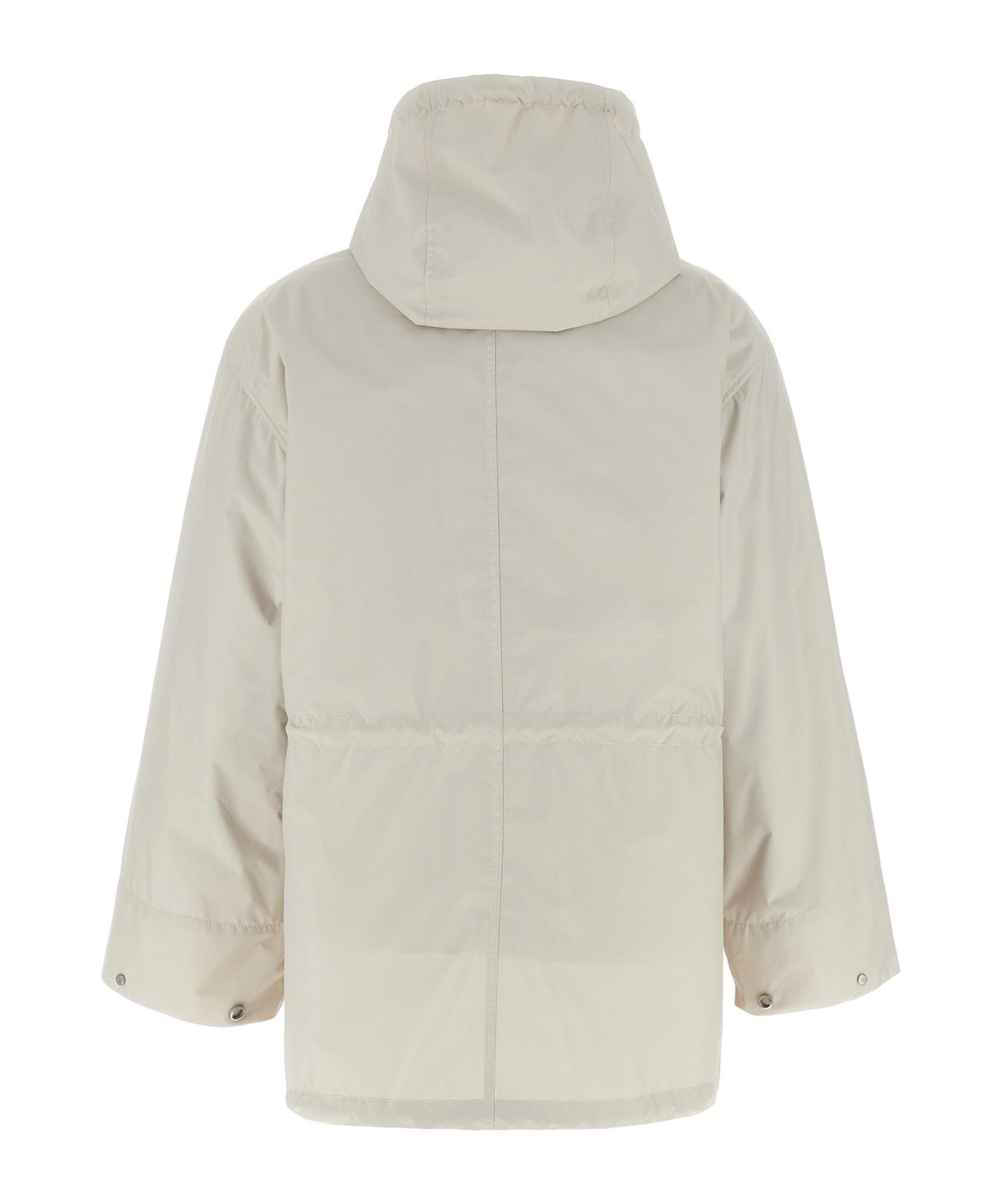 Shop Yves Salomon Two-in-one Hooded Parka Coat In White