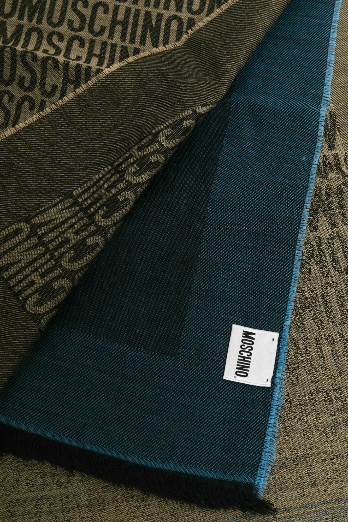 Moschino Logo Scarf In Green