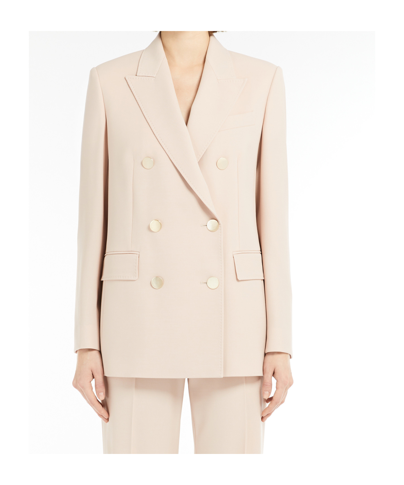 Max Mara Wool Satin Blazer In White