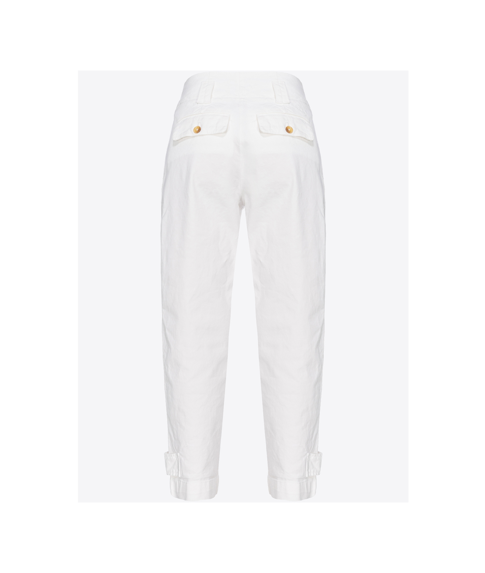 Pinko Mid-waist Tapered Cargo Pants In White