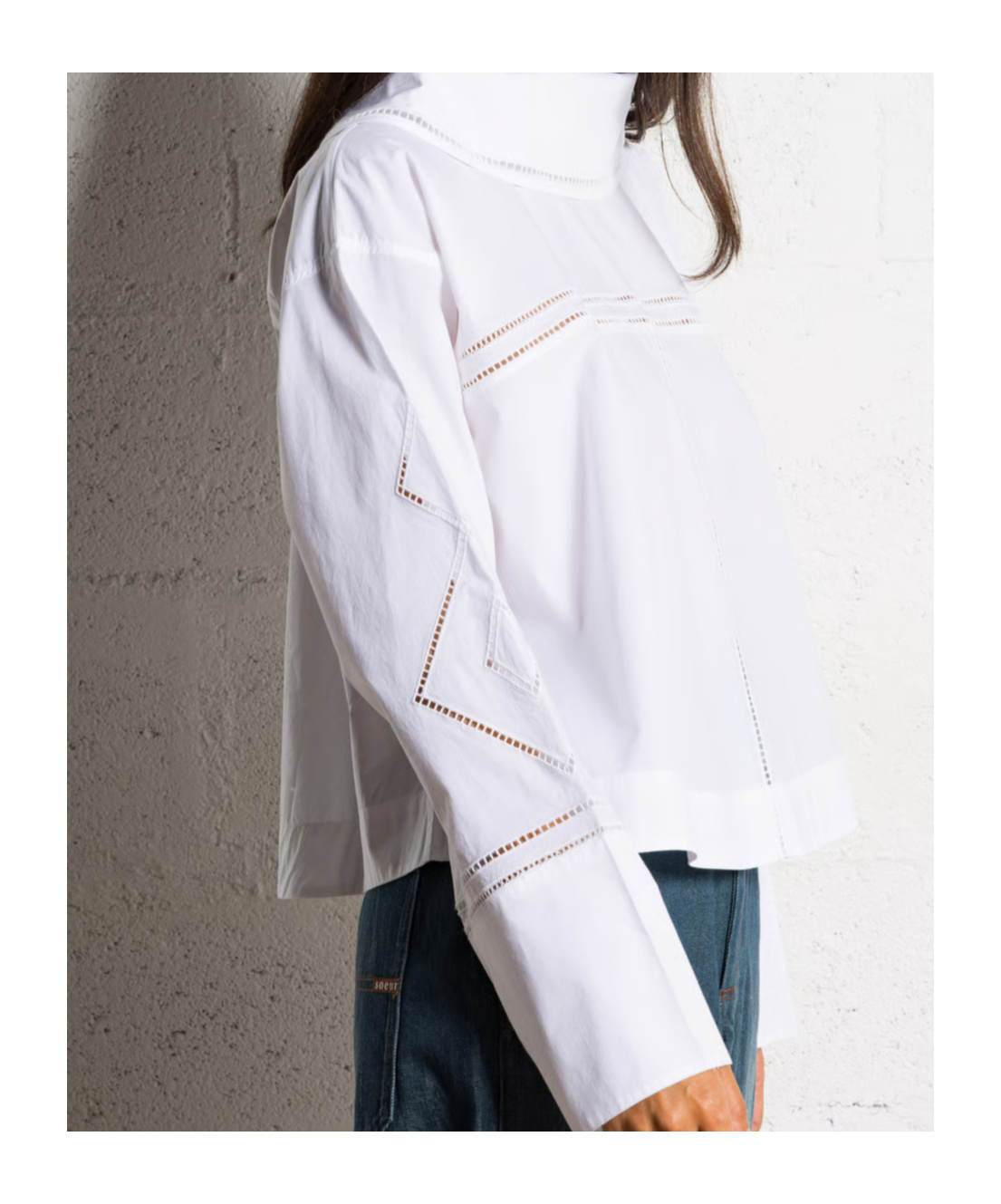 Soeur Straight Embroidered Cotton Shirt In White