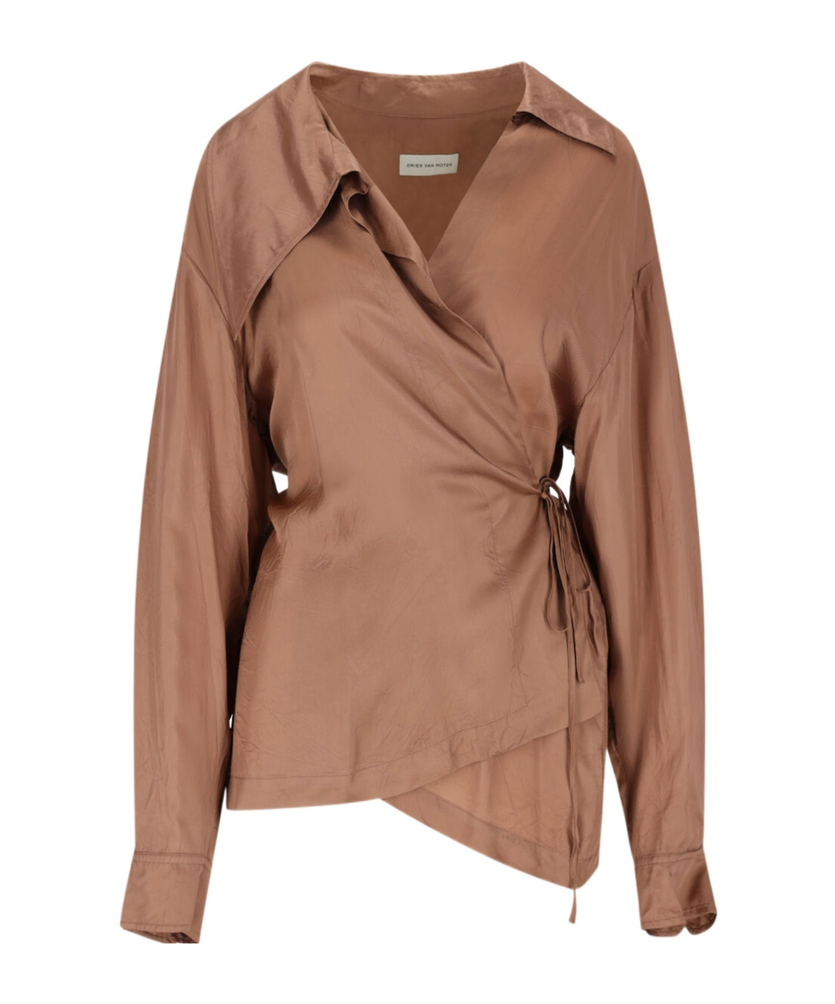 Dries Van Noten Asymmetrical Shirt In Brown