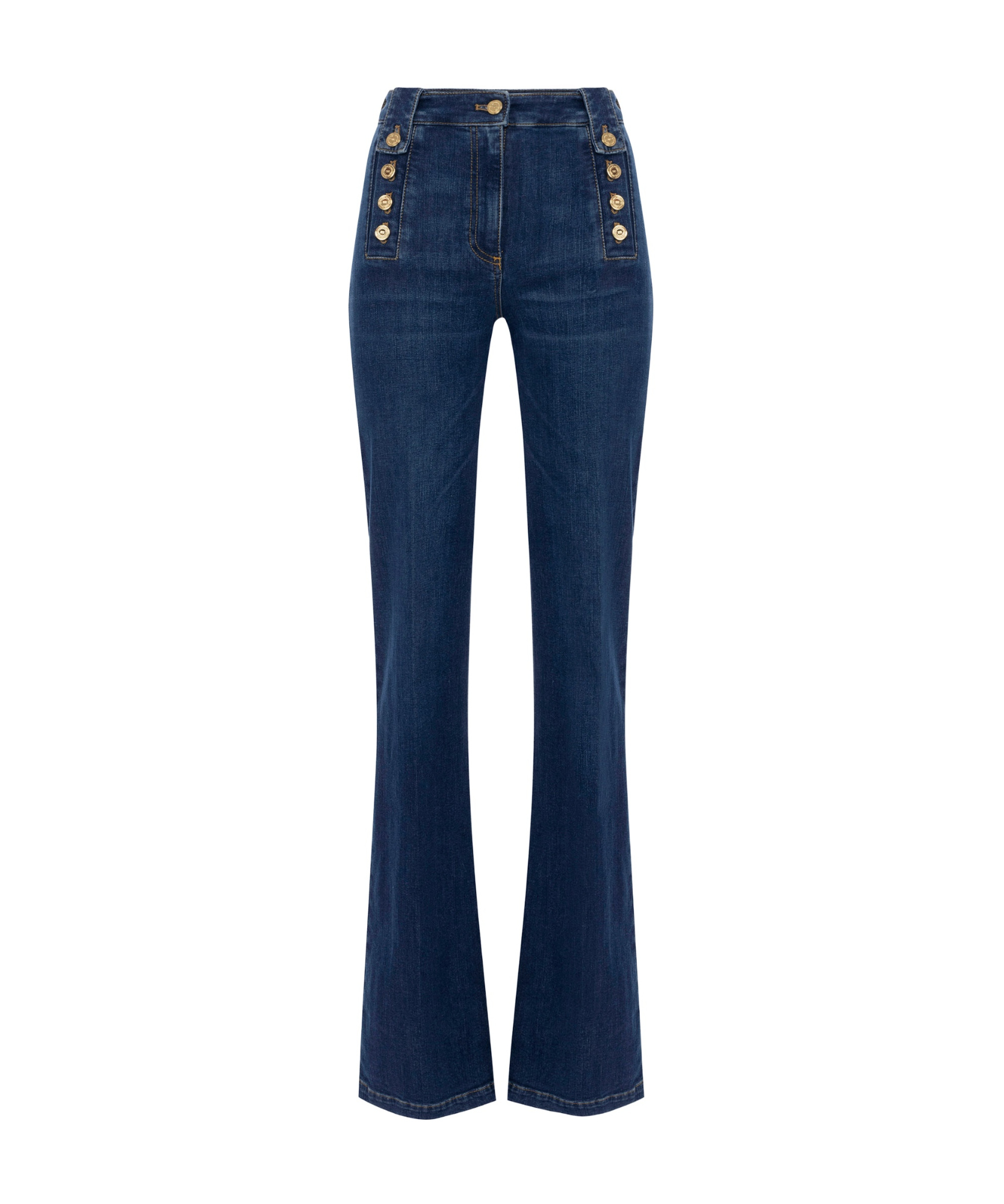 Elisabetta Franchi Button-detailed Jeans In Blue