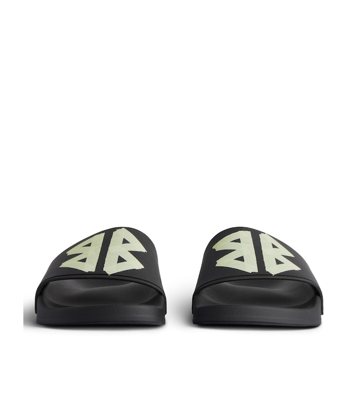 Balenciaga Slide Sandals With Open Toe And Flat Sole In Black