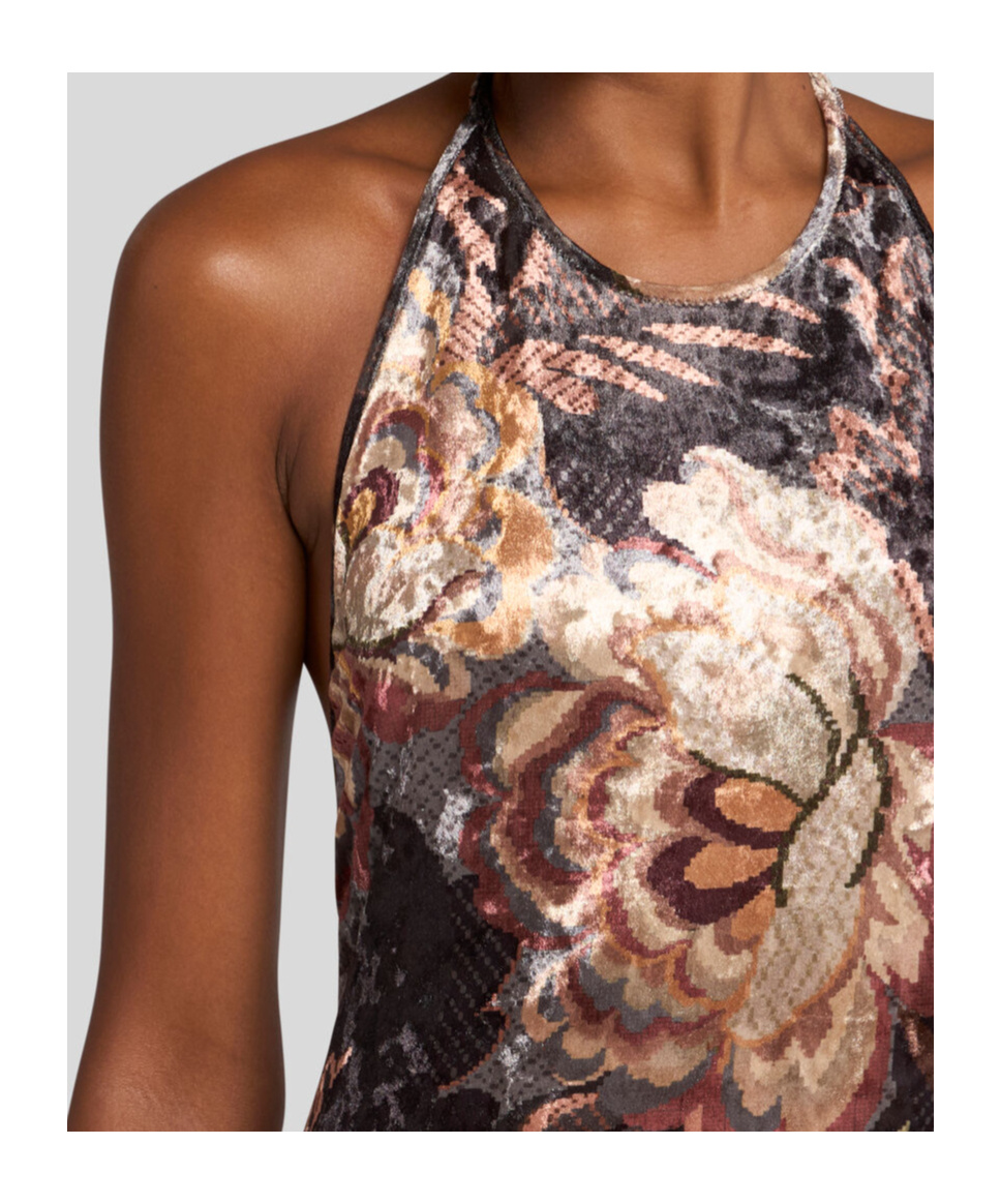 Shop Etro Printed Chenille Dress In Black