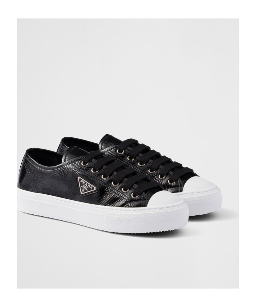 Prada Laced Sneakers In Black