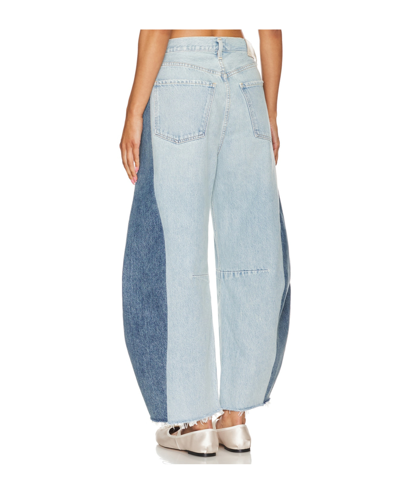 Citizens Of Humanity Horseshoe Paneled Rigid High-rise Wide-leg Jeans In Gray