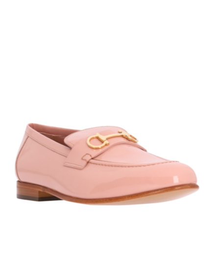 Ferragamo Gancini-detail Patent Loafers In Pink