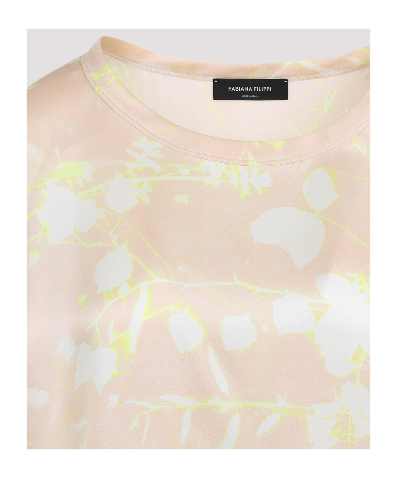 Fabiana Filippi Tilia Print Silk Top In Nude