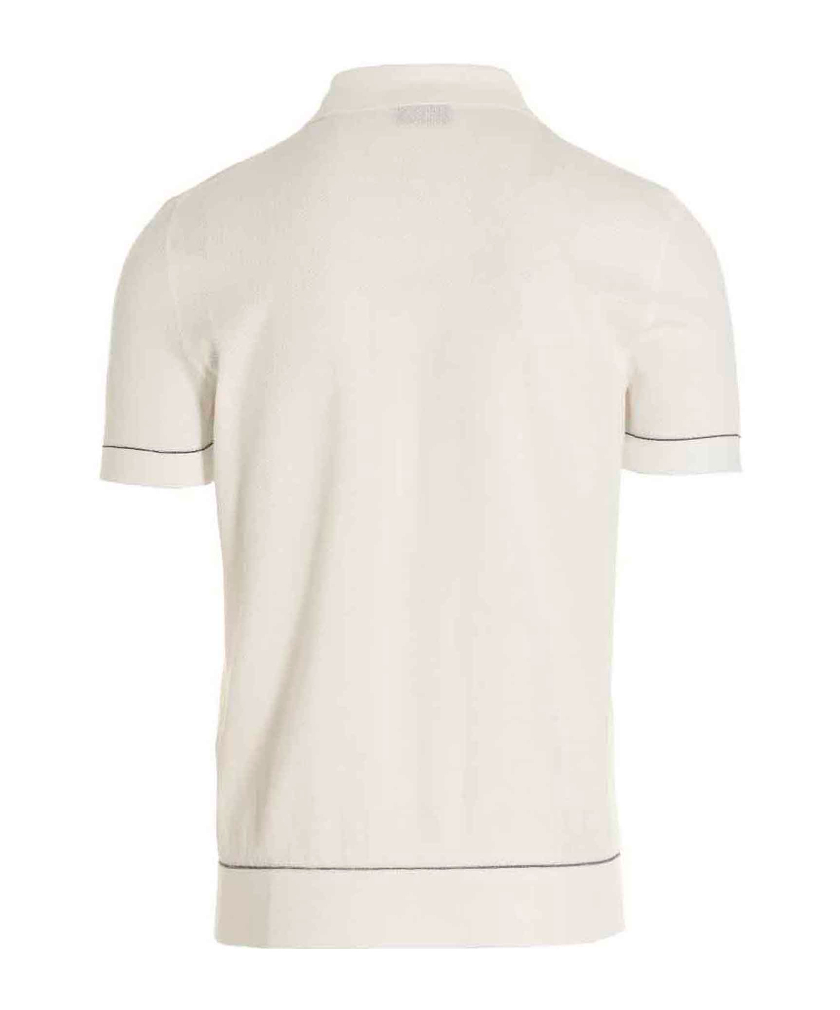 Brioni Polo Shirt Cotton Short Sleeves In White