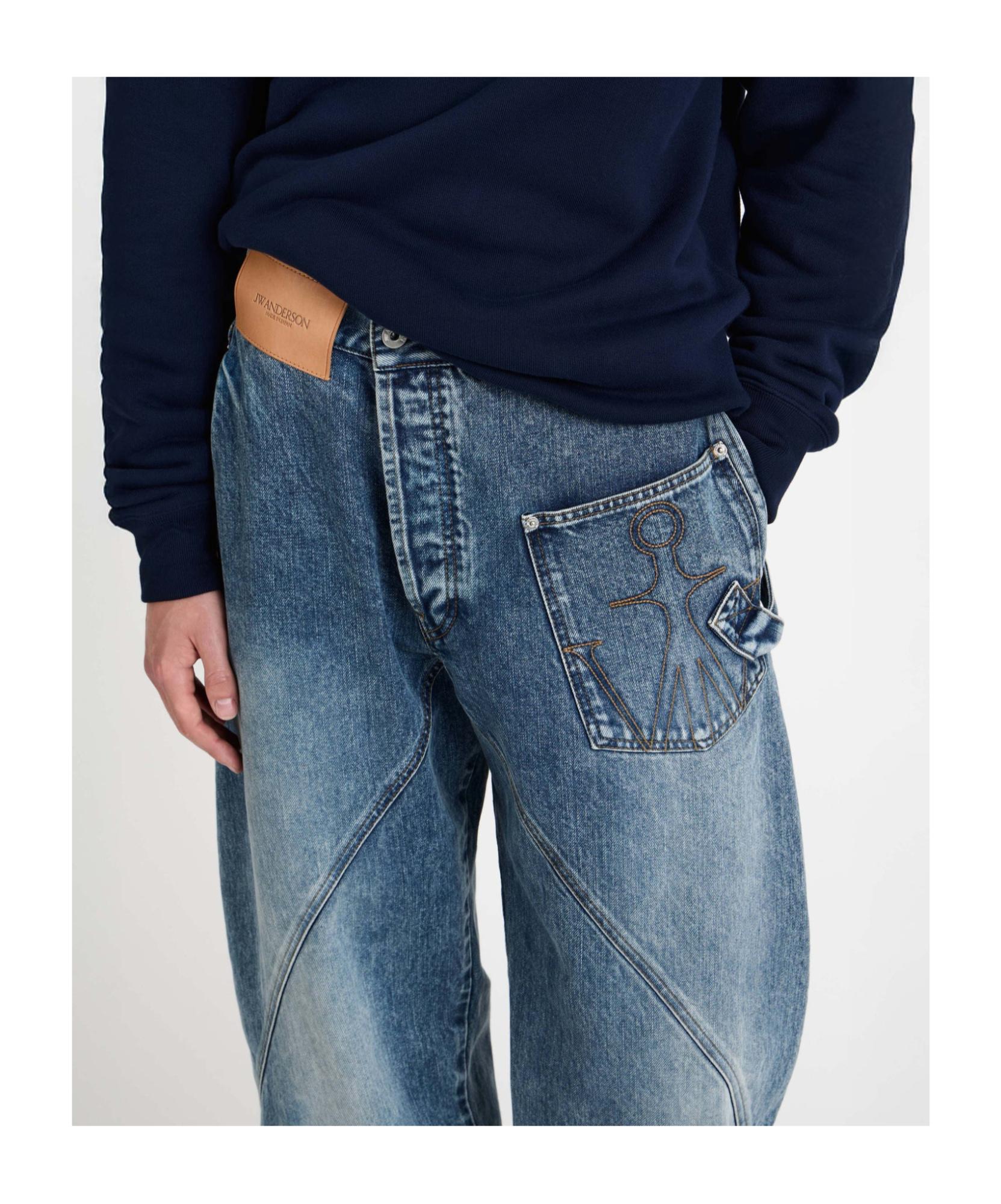 Jw Anderson Twisted Workwear Jeans In Blue