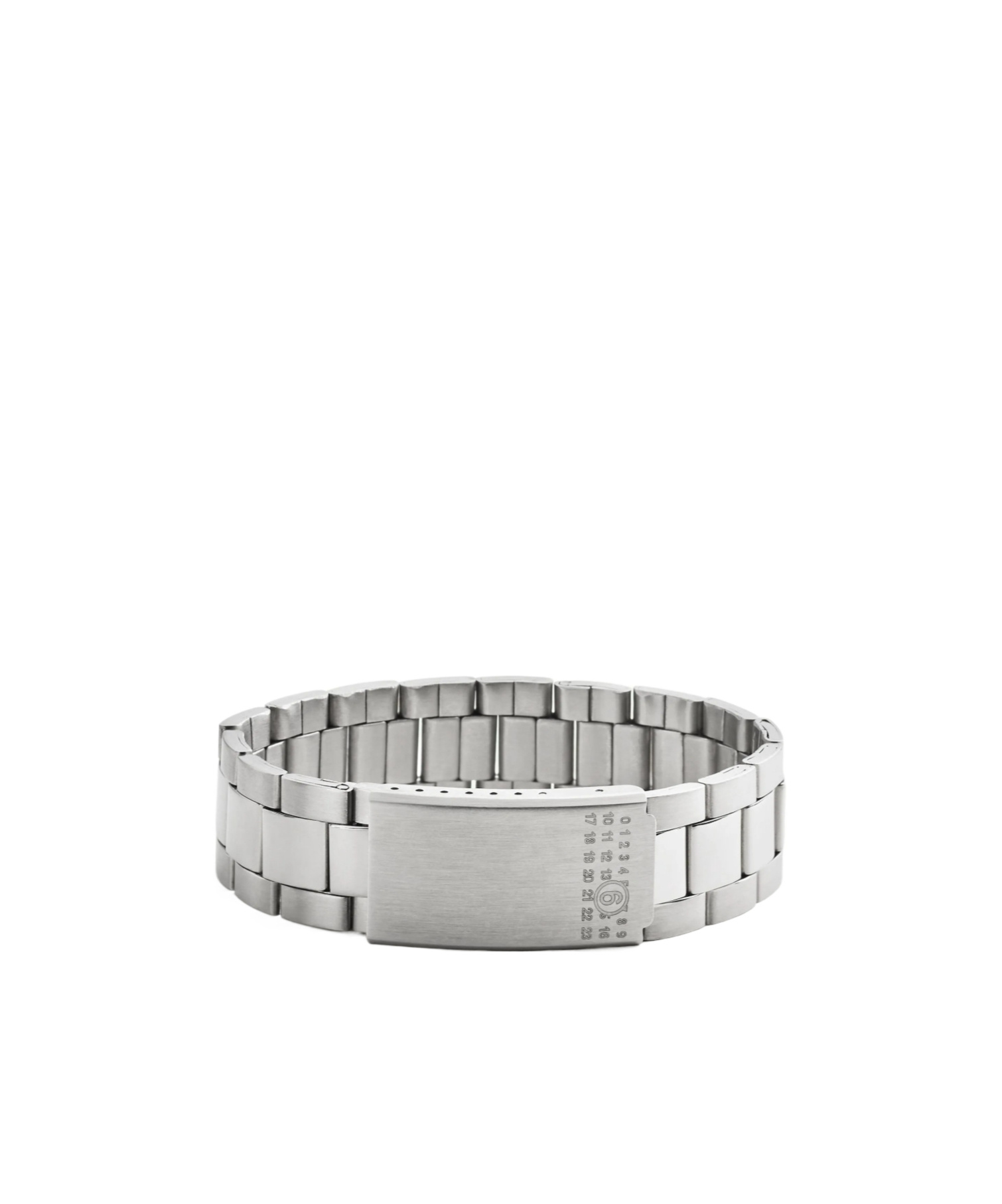 Mm6 Maison Margiela Numbered-plaque Bracelet In Silver