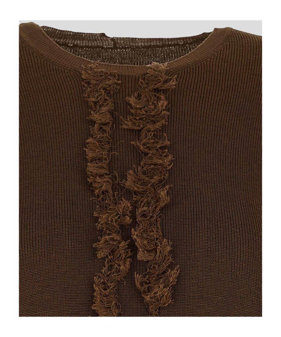 Shop Uma Wang Fringe Dress In Brown