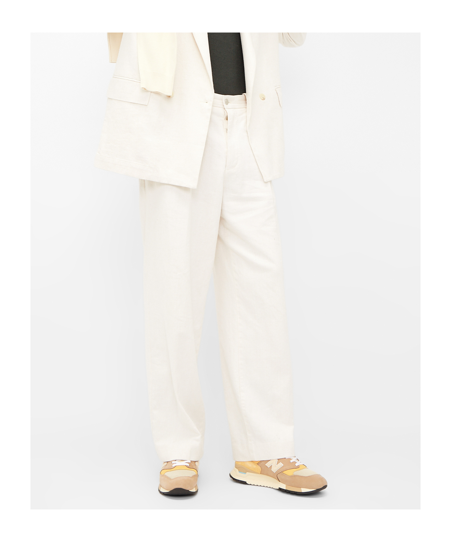 New Balance Suede And Mesh Sneakers With Signature Logo Detail In Nude