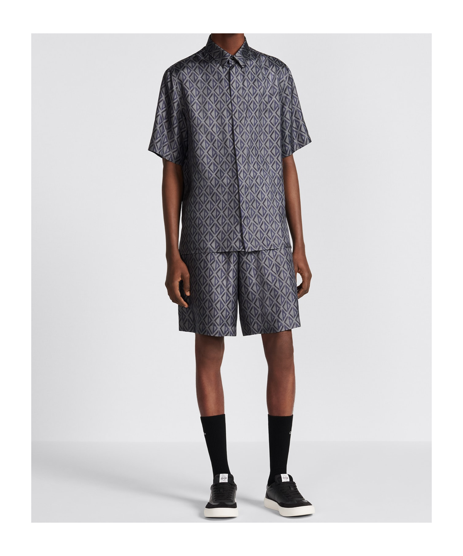 Dior Cd Diamond Bermuda Shorts In Gray