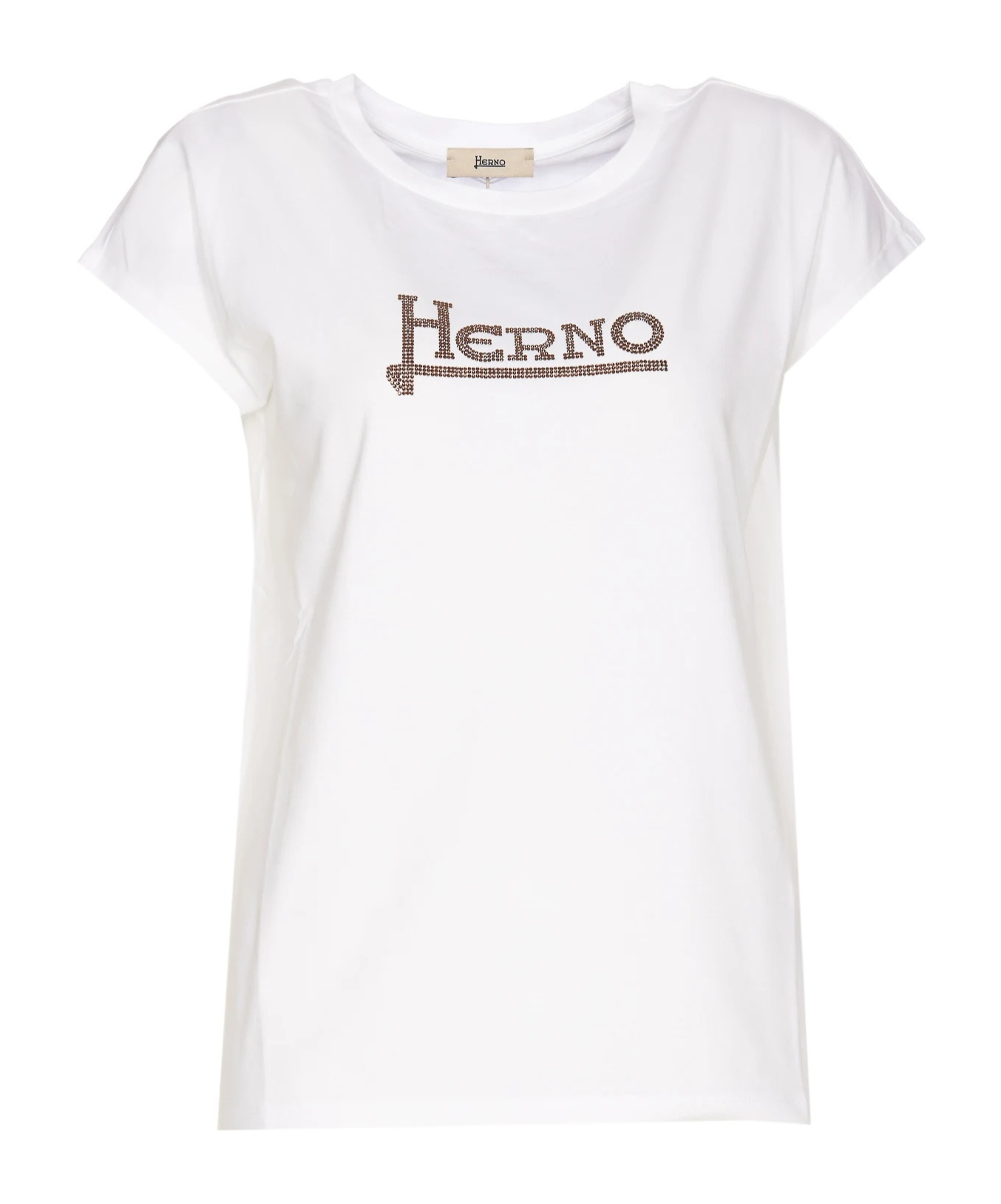 Herno White Interlock Jersey Logo T-shirt In White