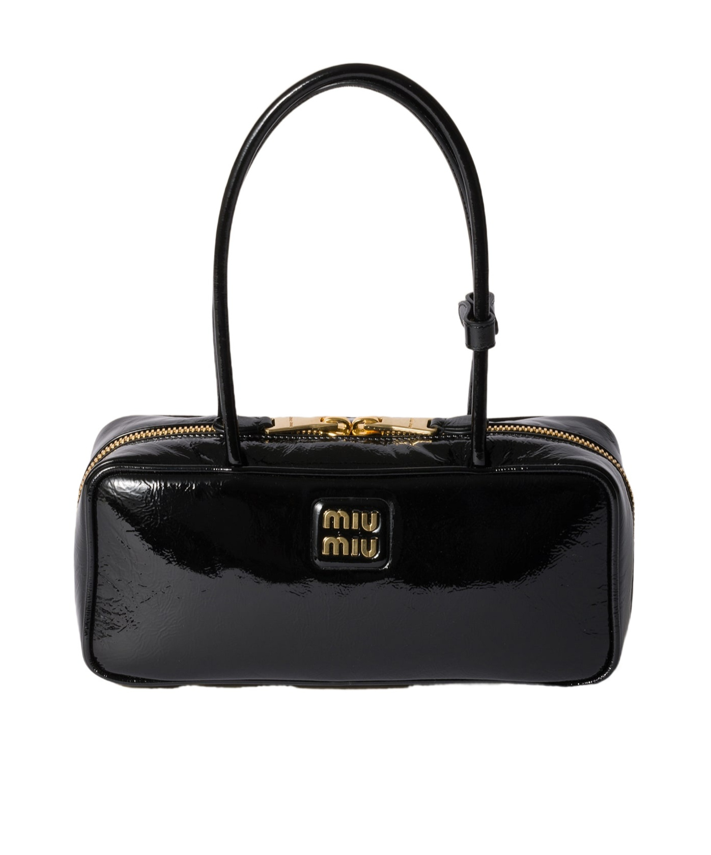 Miu Miu Zippered Handbag In Black